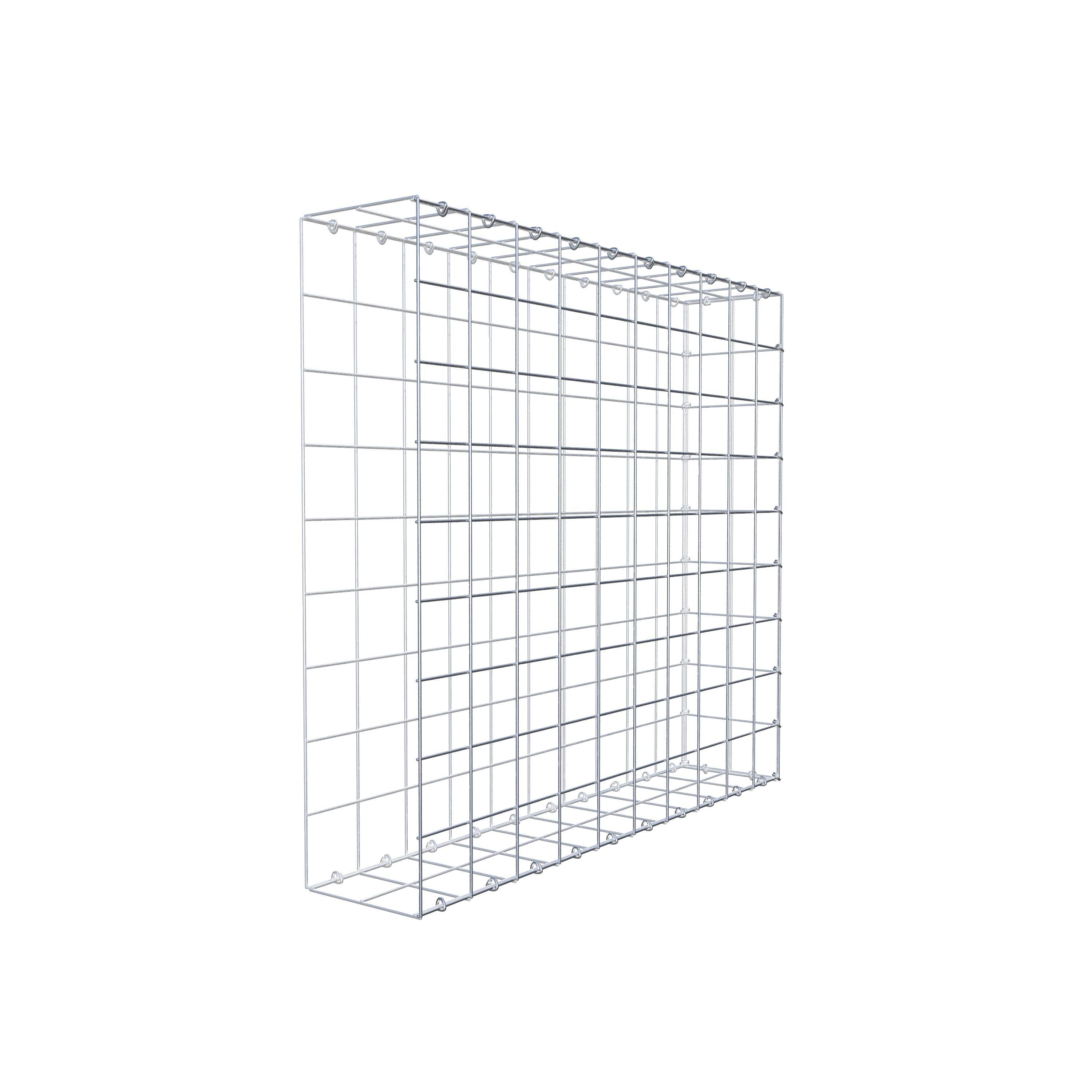 Monteret gabion type 2 100 cm x 90 cm x 20 cm (L x H x D), maskestørrelse 10 cm x 10 cm, C-ring