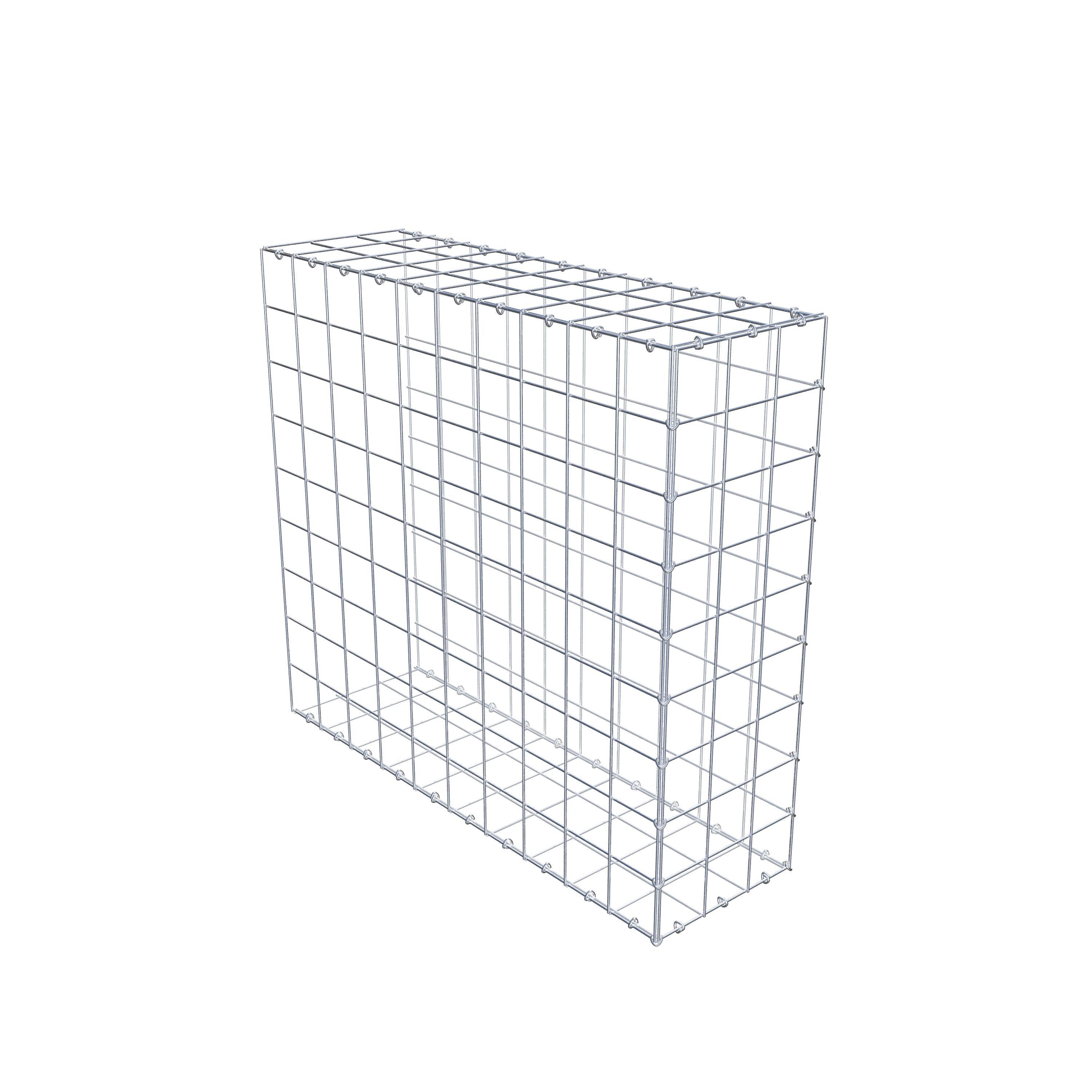 Monteret gabion type 2 100 cm x 90 cm x 30 cm (L x H x D), maskestørrelse 10 cm x 10 cm, C-ring