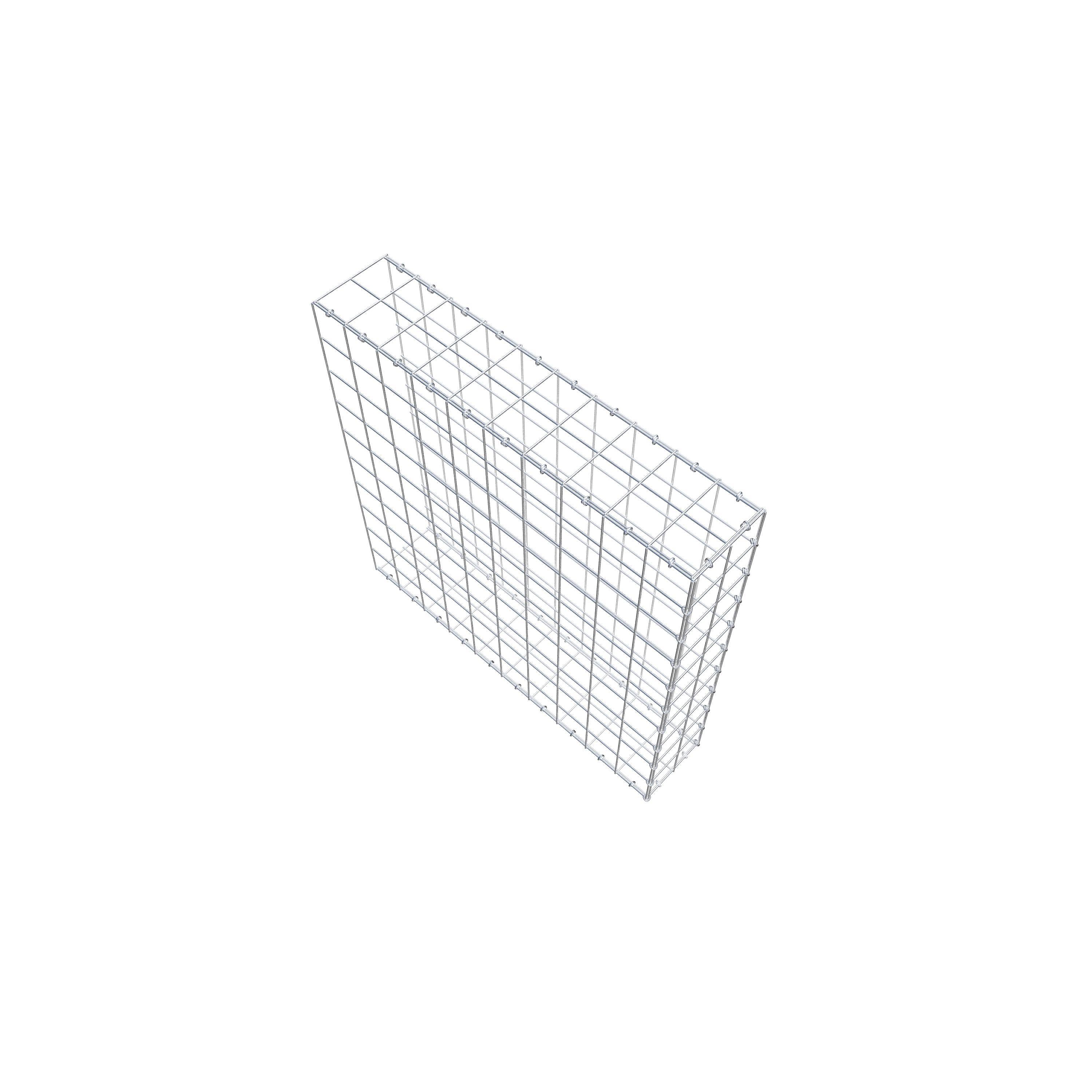 Mounted gabion type 2 100 cm x 100 cm x 20 cm (L x H x D), mesh size 10 cm x 10 cm, C-ring