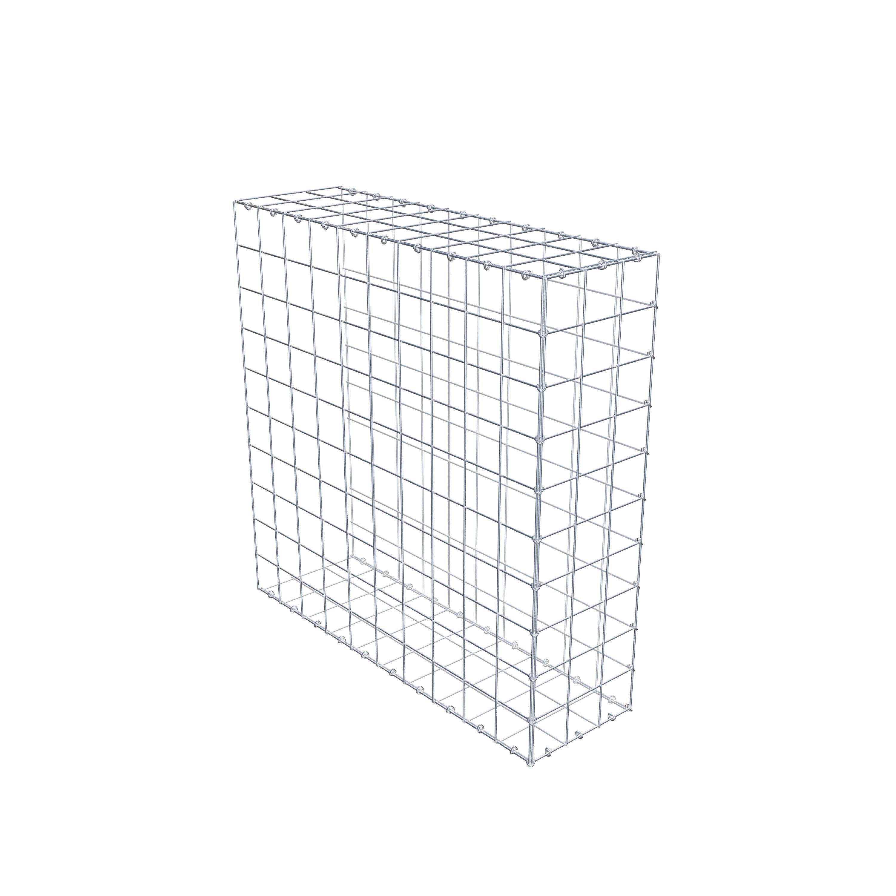 Monteret gabion type 2 100 cm x 100 cm x 30 cm (L x H x D), maskestørrelse 10 cm x 10 cm, C-ring