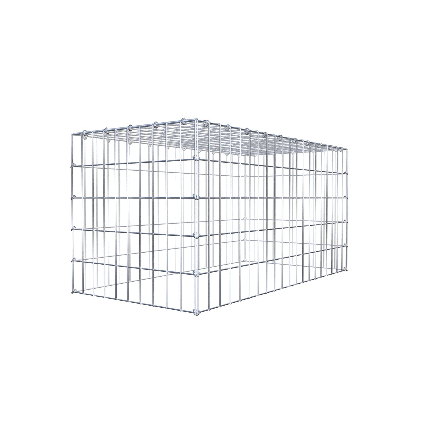 Typ 3 påbyggnadsgabion 100 cm x 50 cm x 50 cm (L x H x D), maskstorlek 5 cm x 10 cm, C-ring