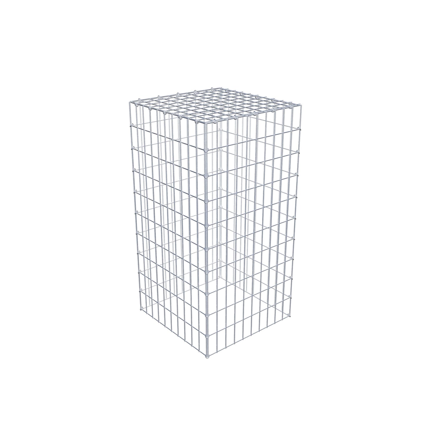 Typ 3 påbyggnadsgabion 100 cm x 50 cm x 50 cm (L x H x D), maskstorlek 5 cm x 10 cm, C-ring