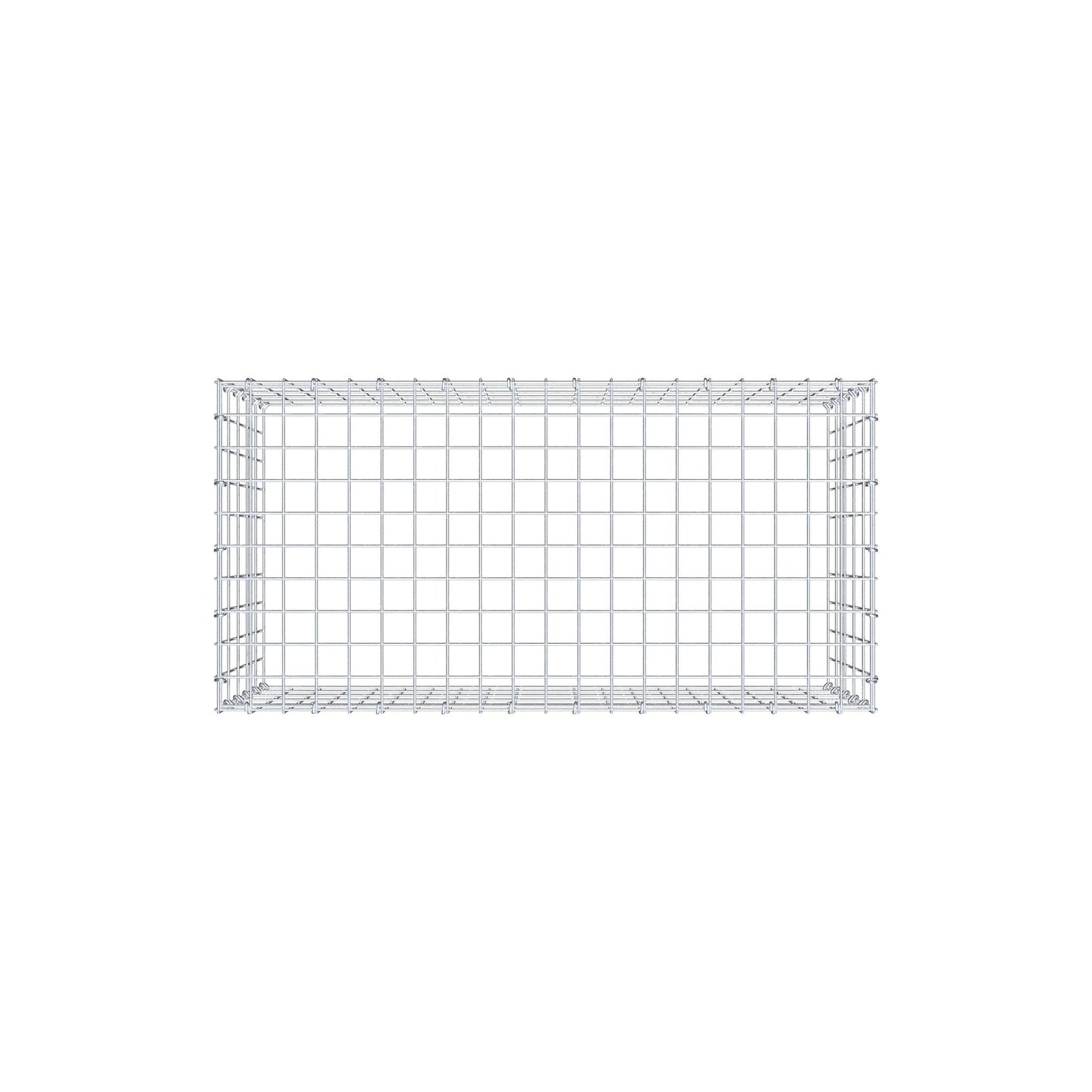 Typ 3 påbyggnadsgabion 100 cm x 50 cm x 50 cm (L x H x D), maskstorlek 5 cm x 10 cm, C-ring