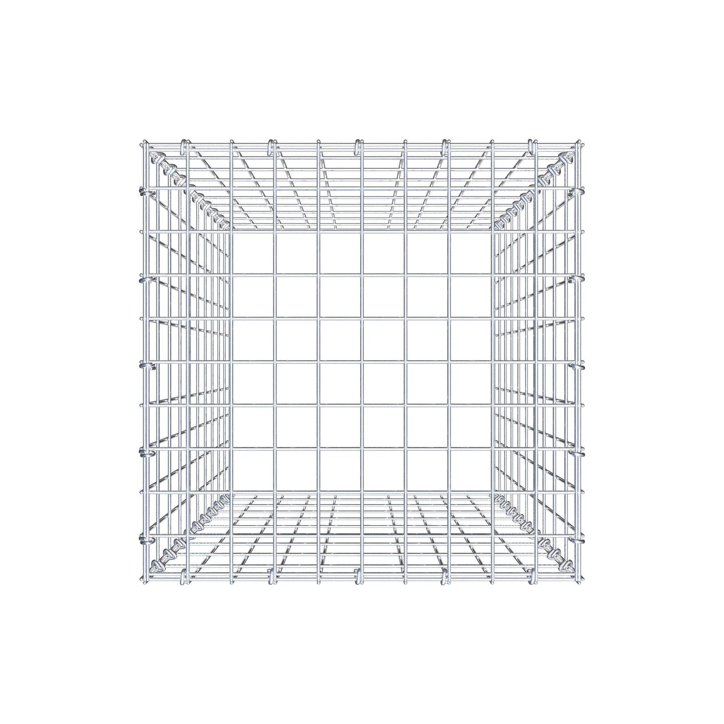 Typ 3 påbyggnadsgabion 100 cm x 50 cm x 50 cm (L x H x D), maskstorlek 5 cm x 10 cm, C-ring