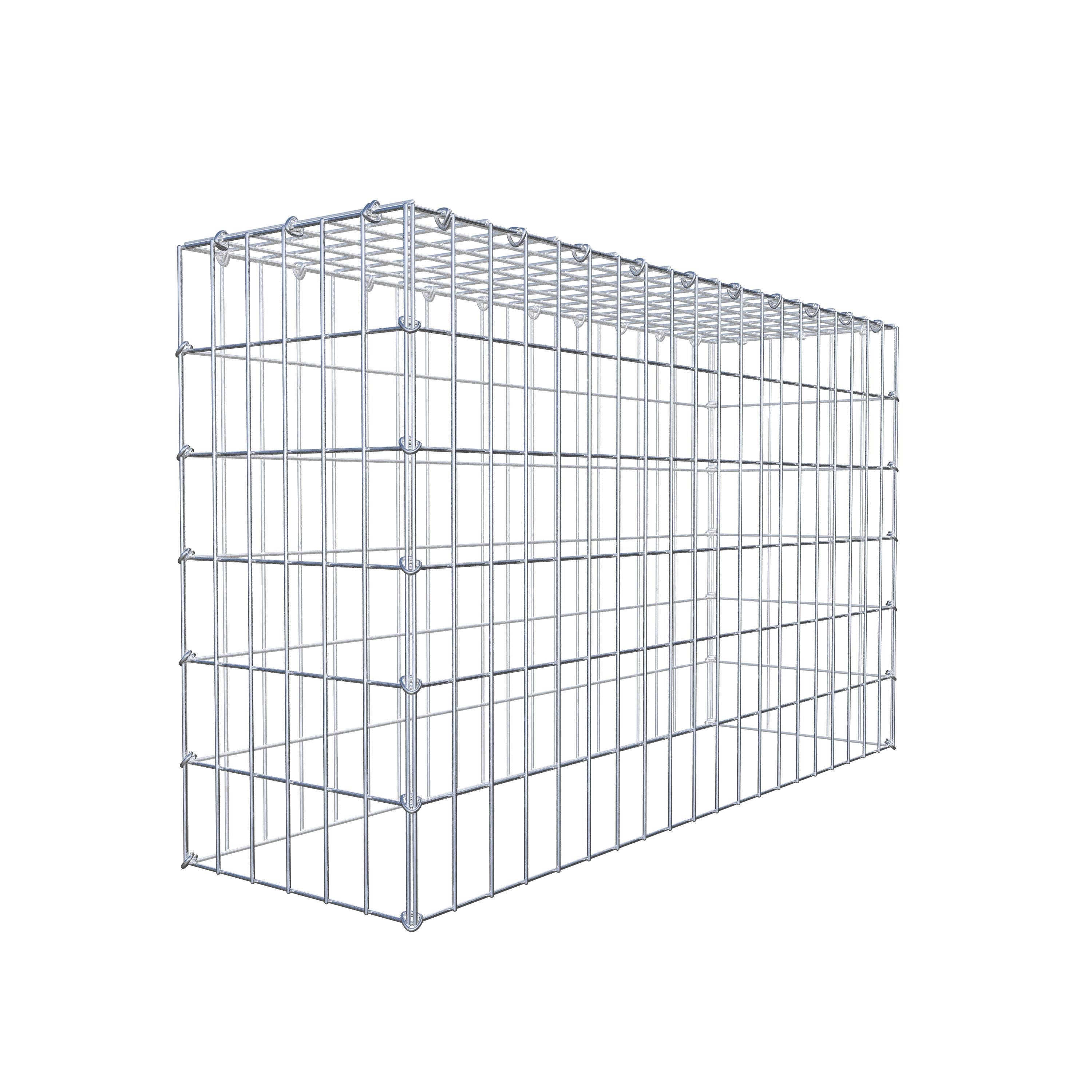 Monteret gabion type 3 100 cm x 60 cm x 30 cm (L x H x D), maskestørrelse 5 cm x 10 cm, C-ring