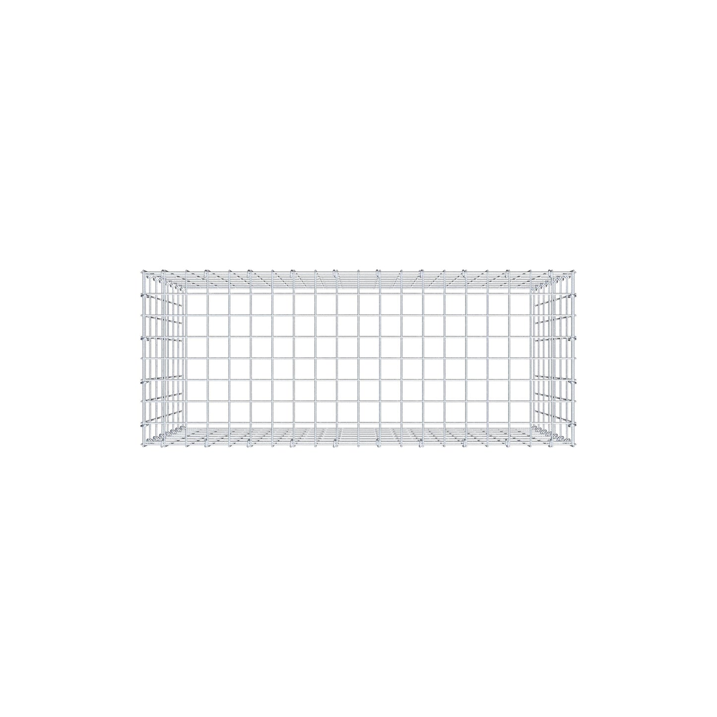 Monteret gabion type 3 100 cm x 70 cm x 40 cm (L x H x D), maskestørrelse 5 cm x 10 cm, C-ring