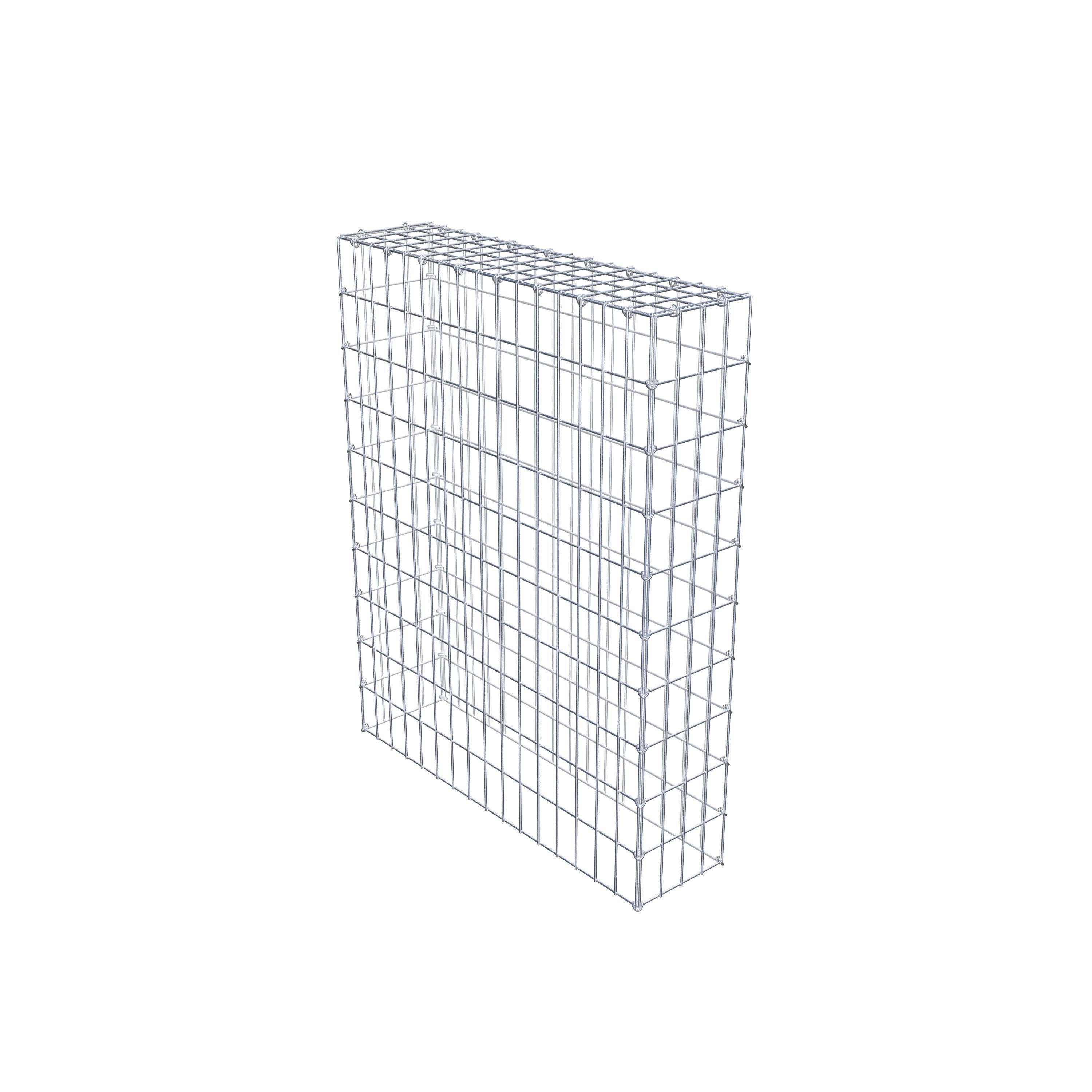 Monteret gabion type 3 100 cm x 80 cm x 20 cm (L x H x D), maskestørrelse 5 cm x 10 cm, C-ring