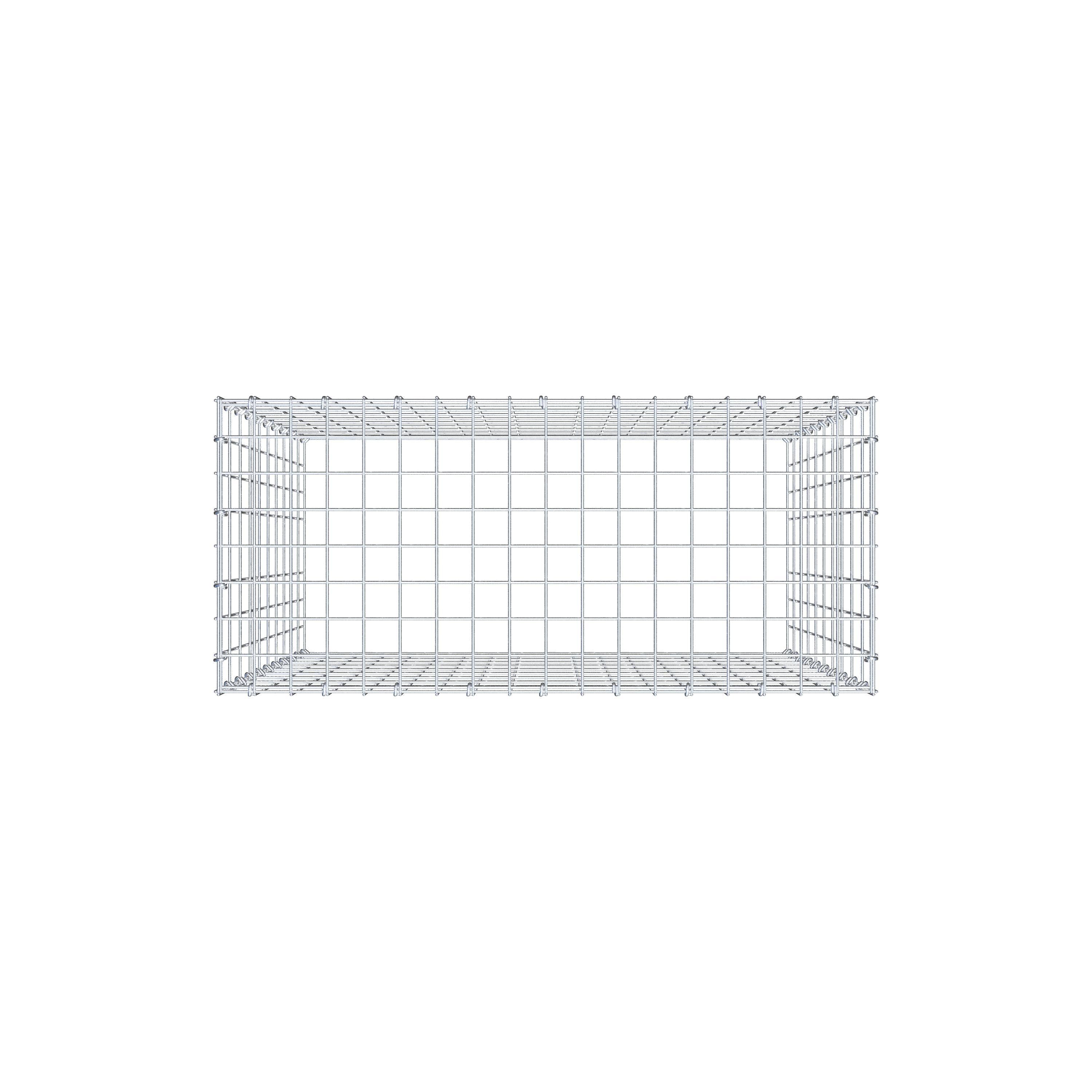 Mounted gabion type 3 100 cm x 90 cm x 40 cm (L x H x D), mesh size 5 cm x 10 cm, C-ring