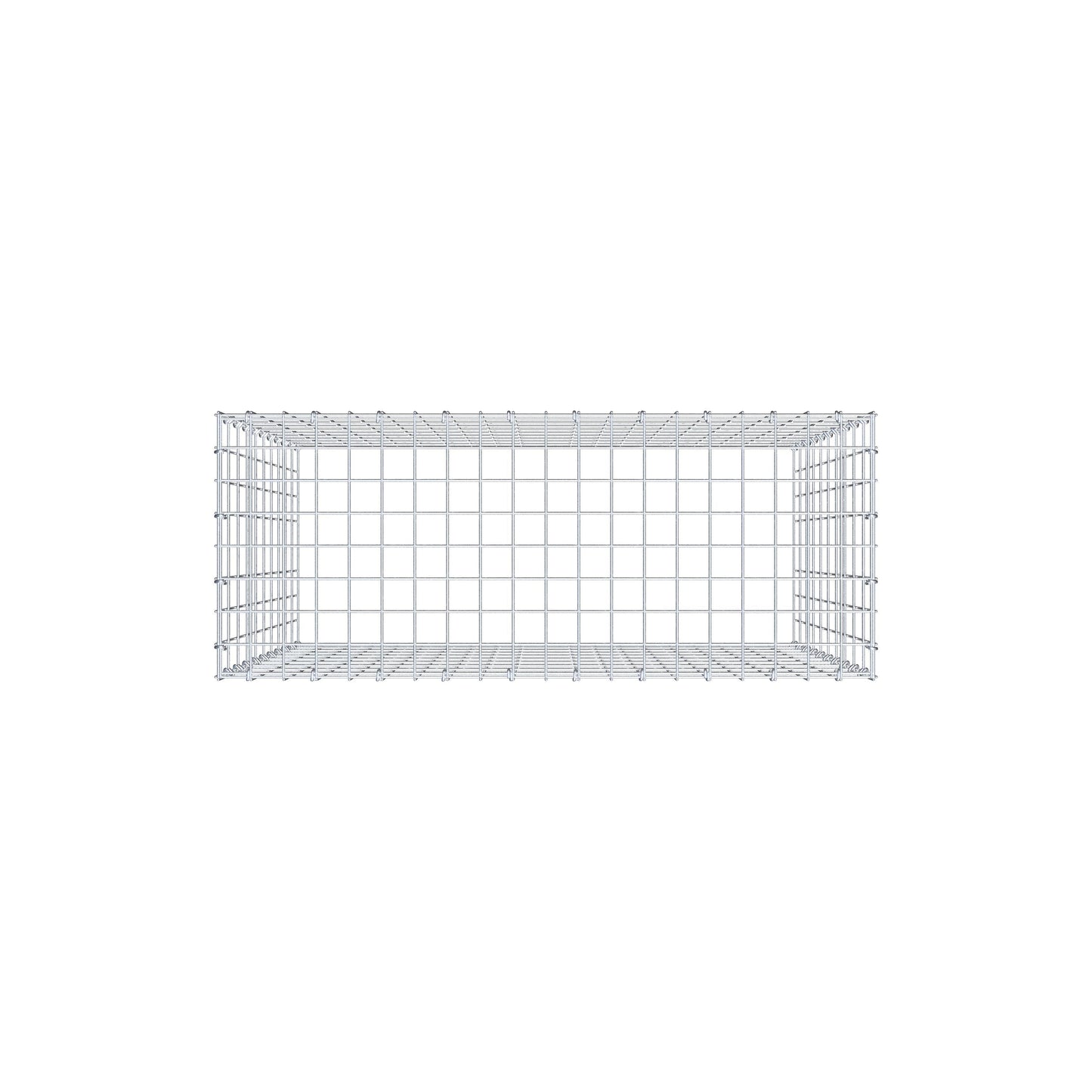 Monteret gabion type 3 100 cm x 100 cm x 40 cm (L x H x D), maskestørrelse 5 cm x 10 cm, C-ring