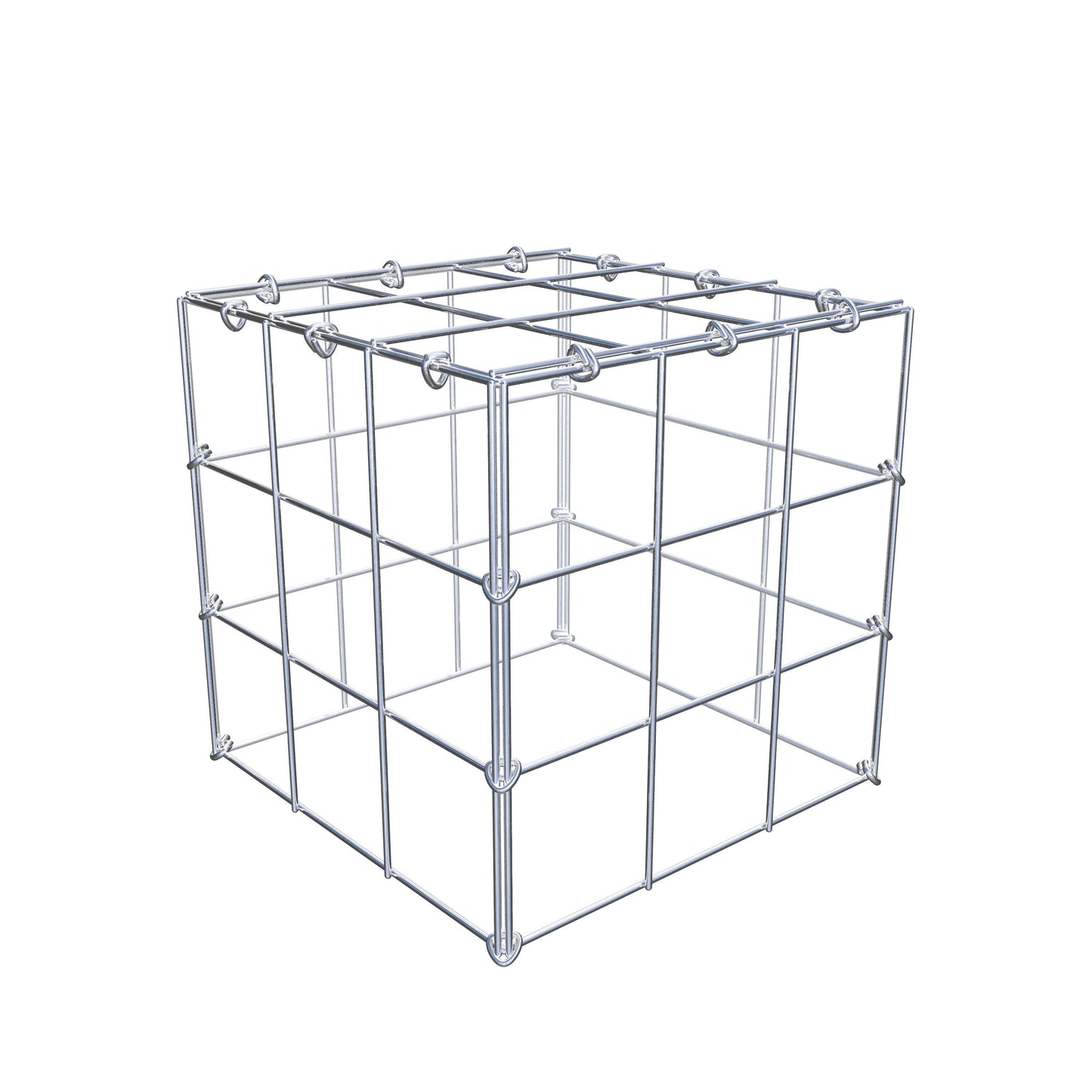 Monteret gabion type 3 30 cm x 30 cm x 30 cm (L x H x D), maskestørrelse 10 cm x 10 cm, C-ring