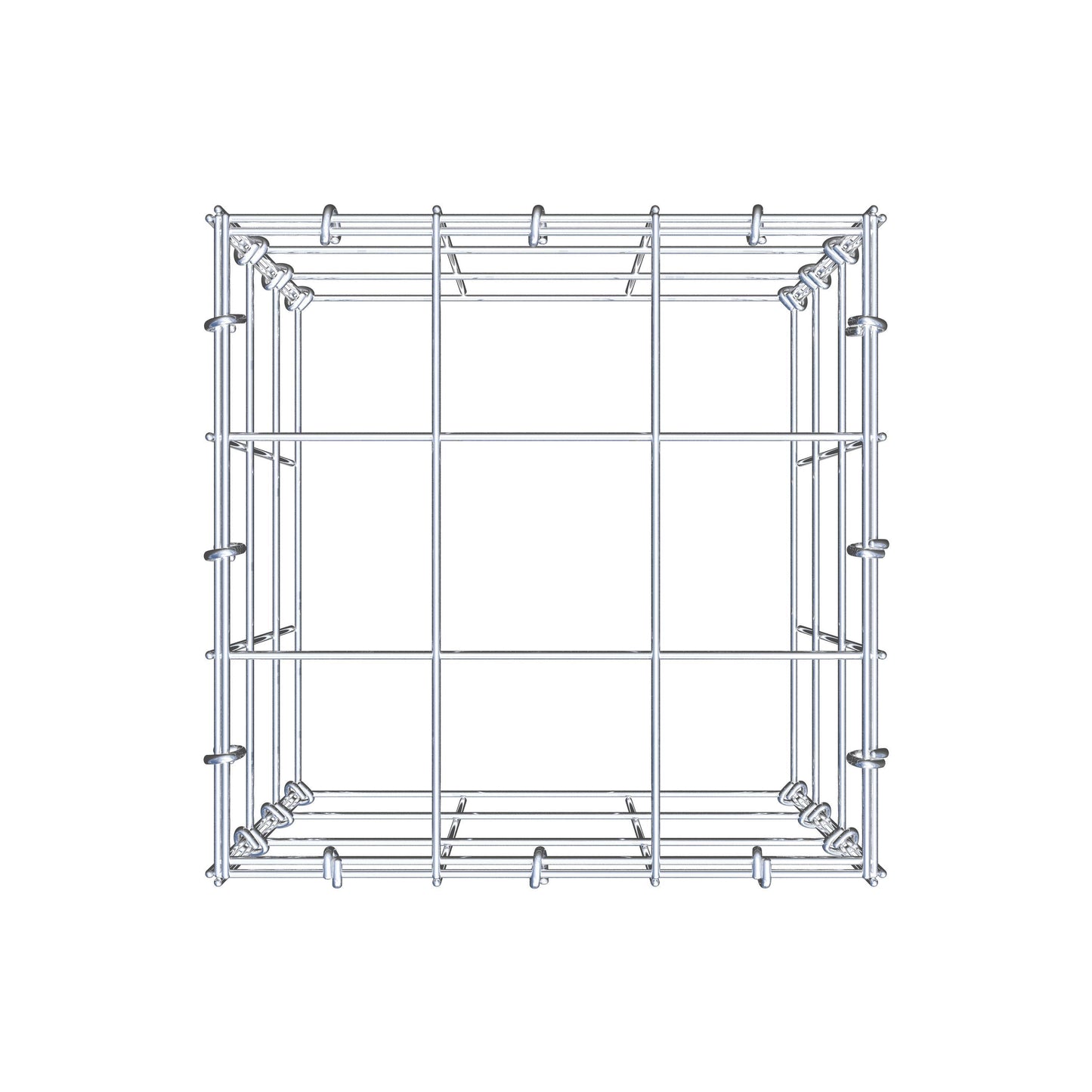 Monteret gabion type 3 30 cm x 30 cm x 30 cm (L x H x D), maskestørrelse 10 cm x 10 cm, C-ring