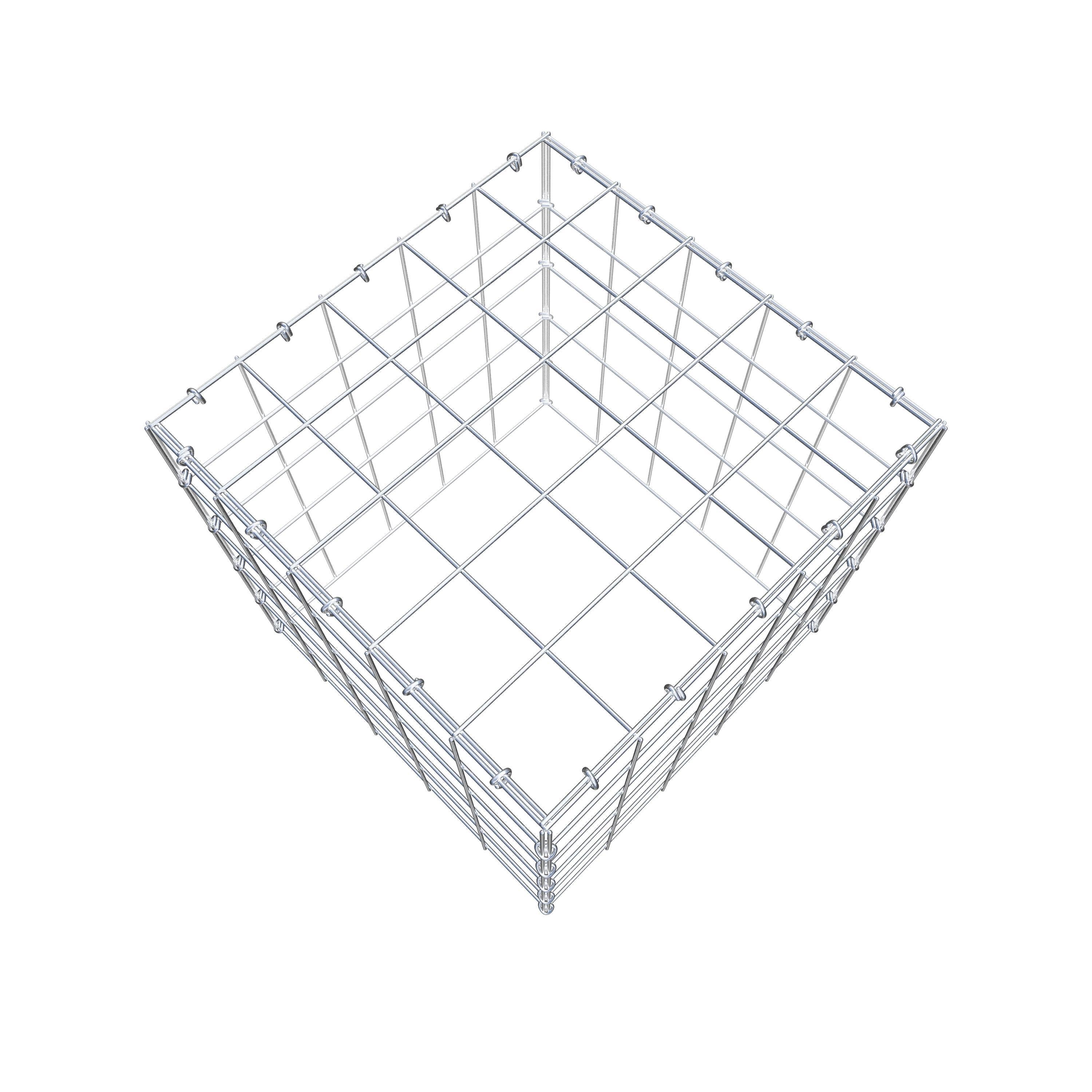 Mounted gabion type 3 50 cm x 50 cm x 50 cm (L x H x D), mesh size 10 cm x 10 cm, C-ring