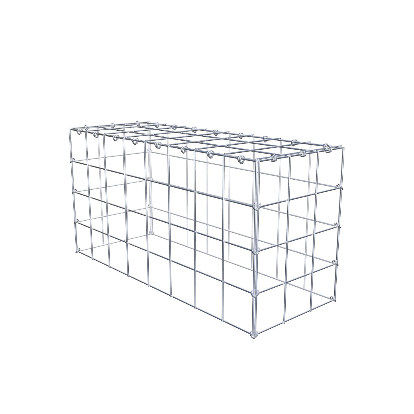 Monteret gabion type 3 80 cm x 40 cm x 30 cm (L x H x D), maskestørrelse 10 cm x 10 cm, C-ring