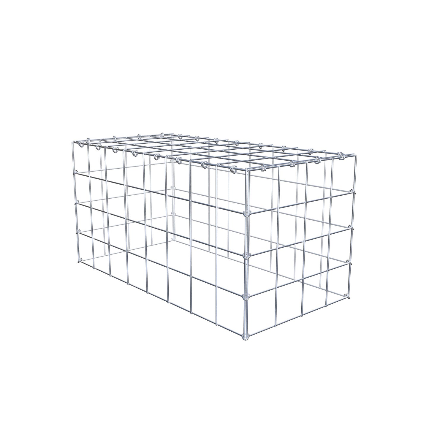 Monteret gabion type 3 80 cm x 40 cm x 40 cm (L x H x D), maskestørrelse 10 cm x 10 cm, C-ring
