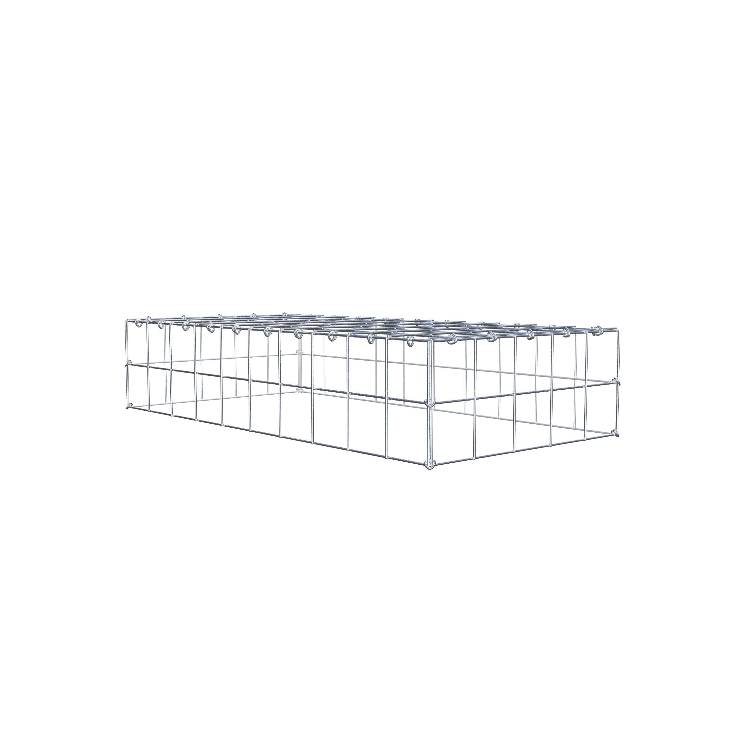 Monteret gabion type 3 100 cm x 20 cm x 50 cm (L x H x D), maskestørrelse 10 cm x 10 cm, C-ring