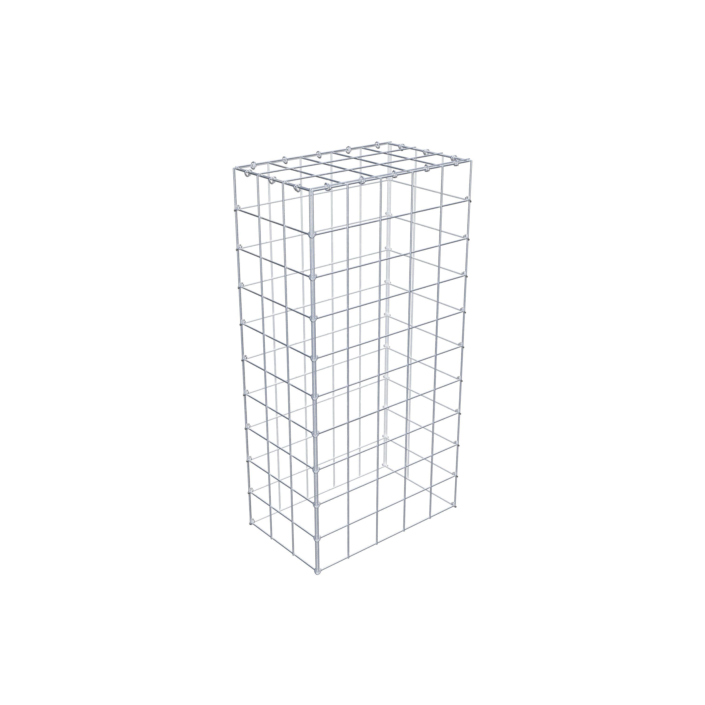 Monteret gabion type 3 100 cm x 30 cm x 50 cm (L x H x D), maskestørrelse 10 cm x 10 cm, C-ring