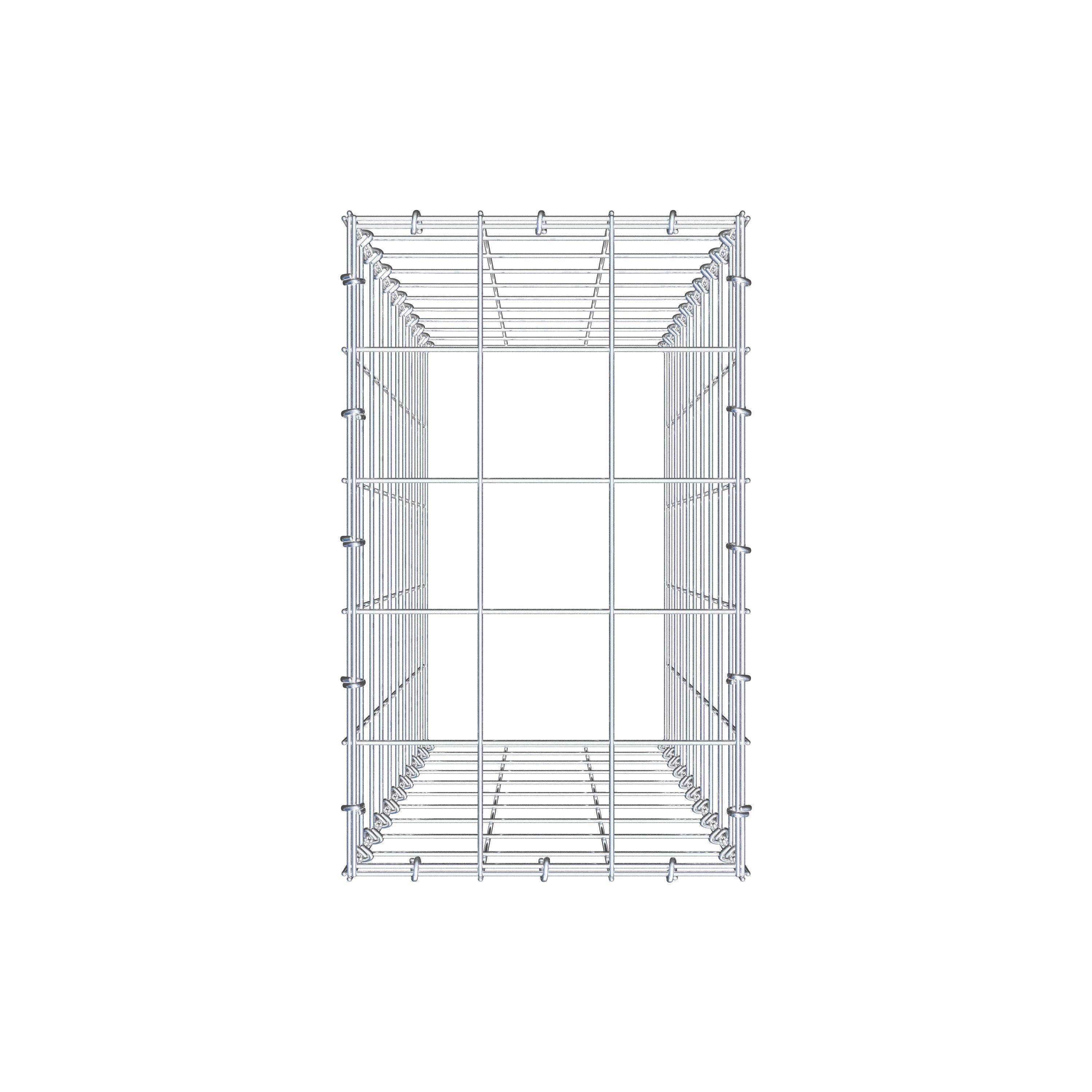 Mounted gabion type 3 100 cm x 30 cm x 50 cm (L x H x D), mesh size 10 cm x 10 cm, C-ring