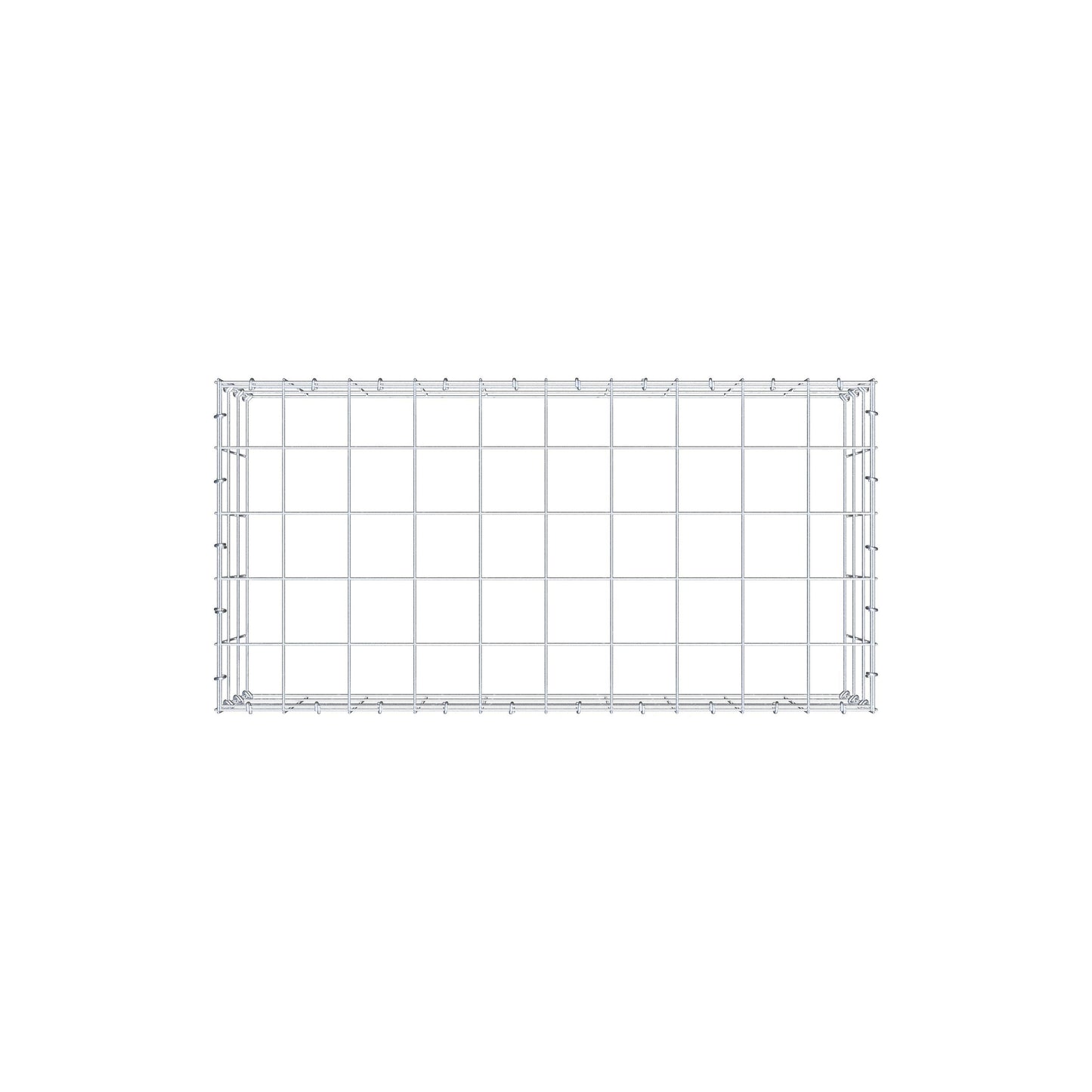 Typ 3 påbyggnadsgabion 100 cm x 30 cm x 50 cm (L x H x D), maskstorlek 10 cm x 10 cm, C-ring