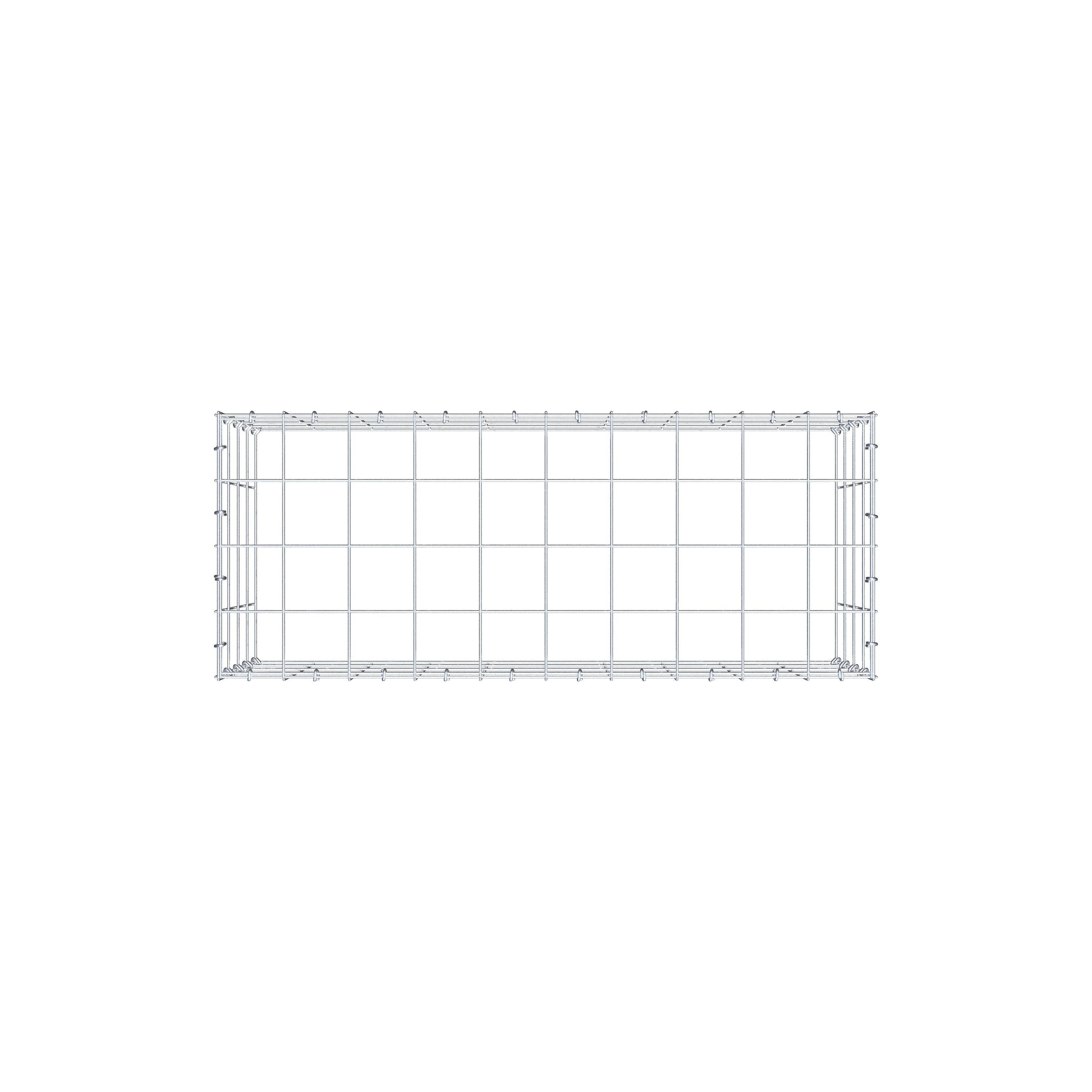 Mounted gabion type 3 100 cm x 40 cm x 40 cm (L x H x D), mesh size 10 cm x 10 cm, C-ring