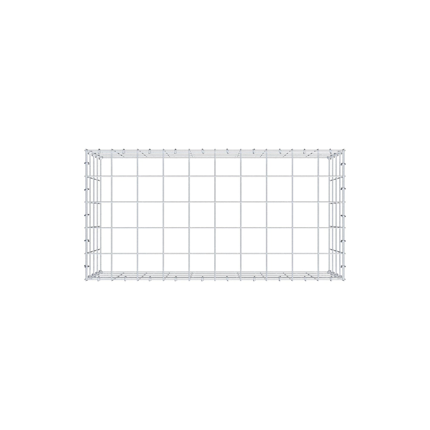Monteret gabion type 3 100 cm x 40 cm x 50 cm (L x H x D), maskestørrelse 10 cm x 10 cm, C-ring