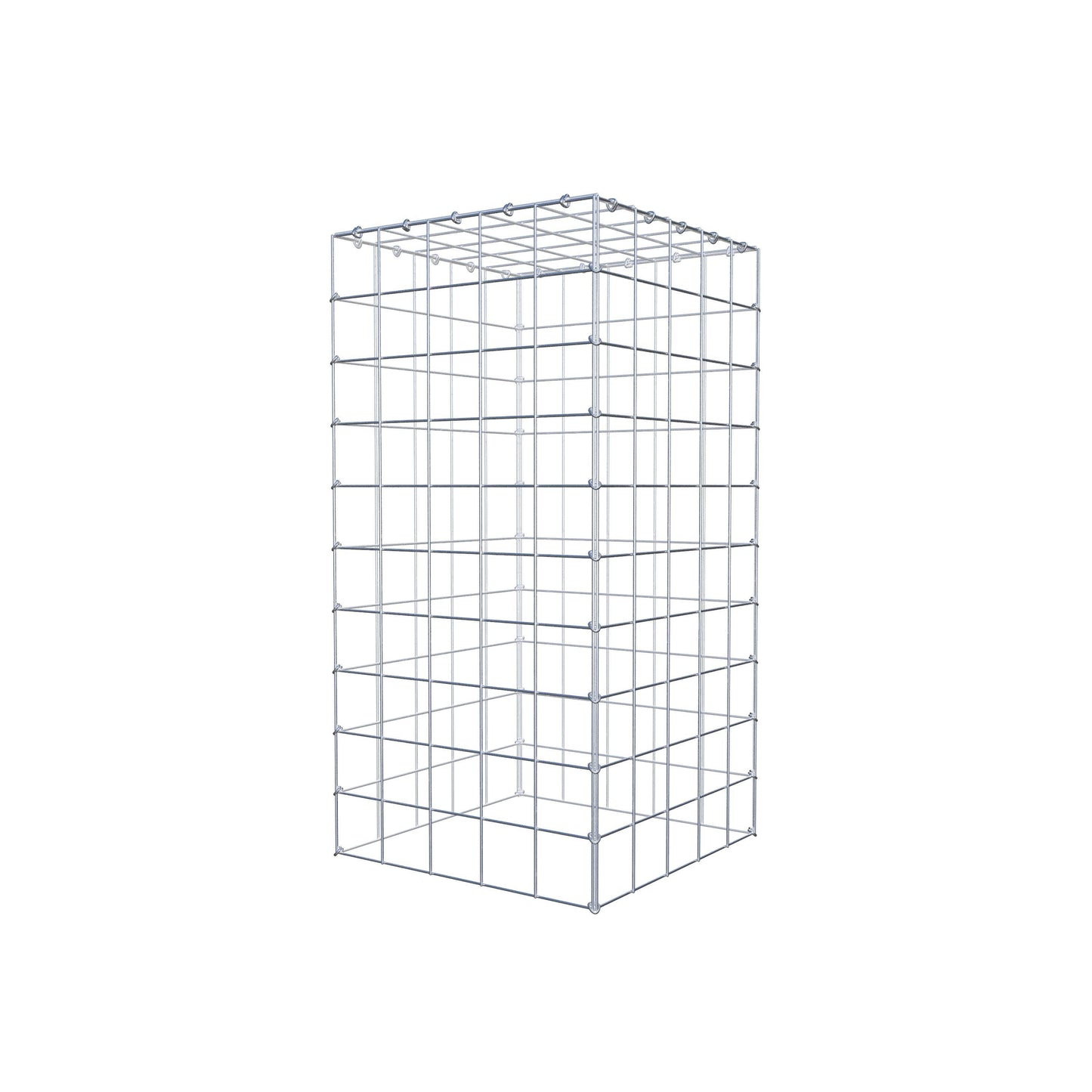 Typ 3 påbyggnadsgabion 100 cm x 50 cm x 50 cm (L x H x D), maskstorlek 10 cm x 10 cm, C-ring