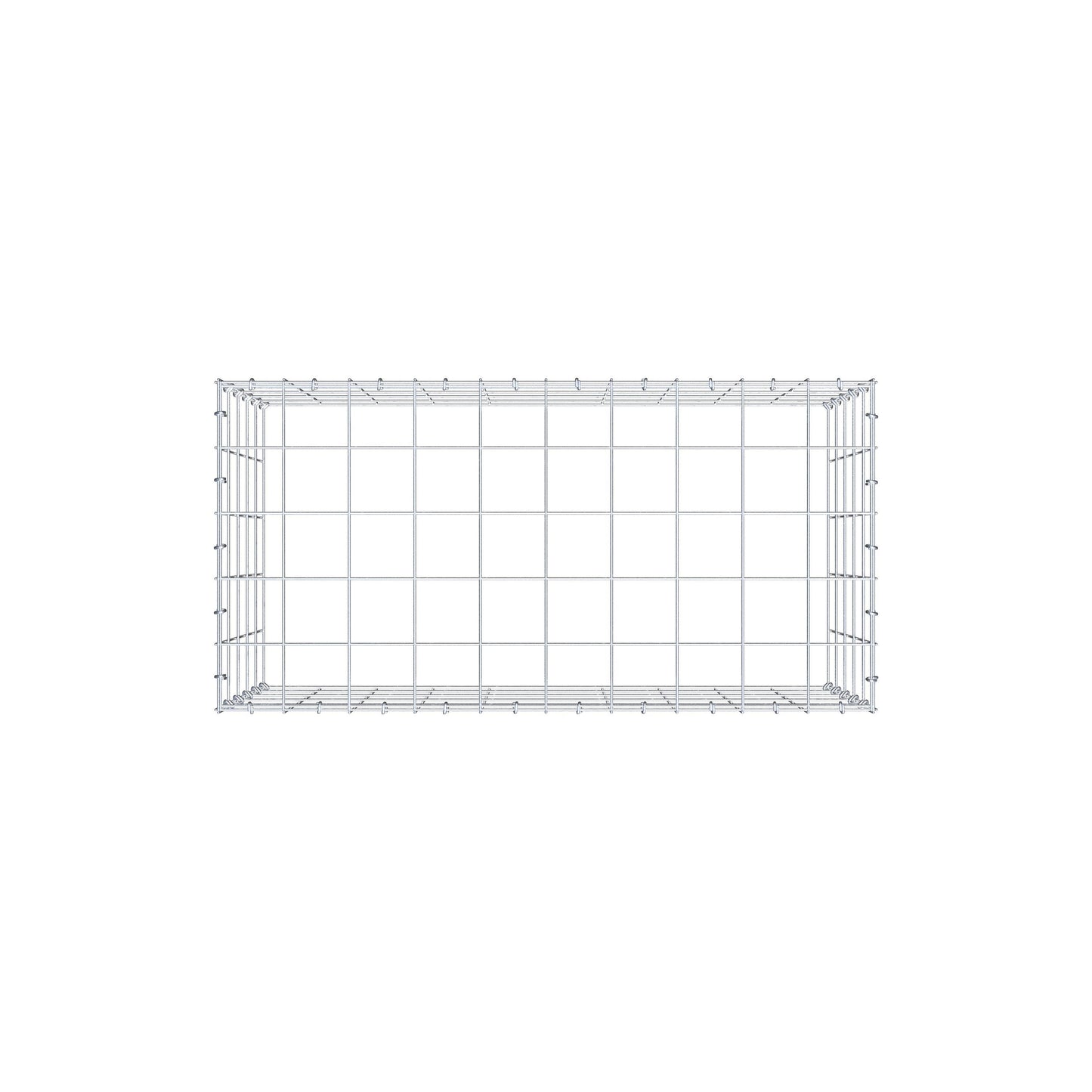 Typ 3 påbyggnadsgabion 100 cm x 50 cm x 50 cm (L x H x D), maskstorlek 10 cm x 10 cm, C-ring