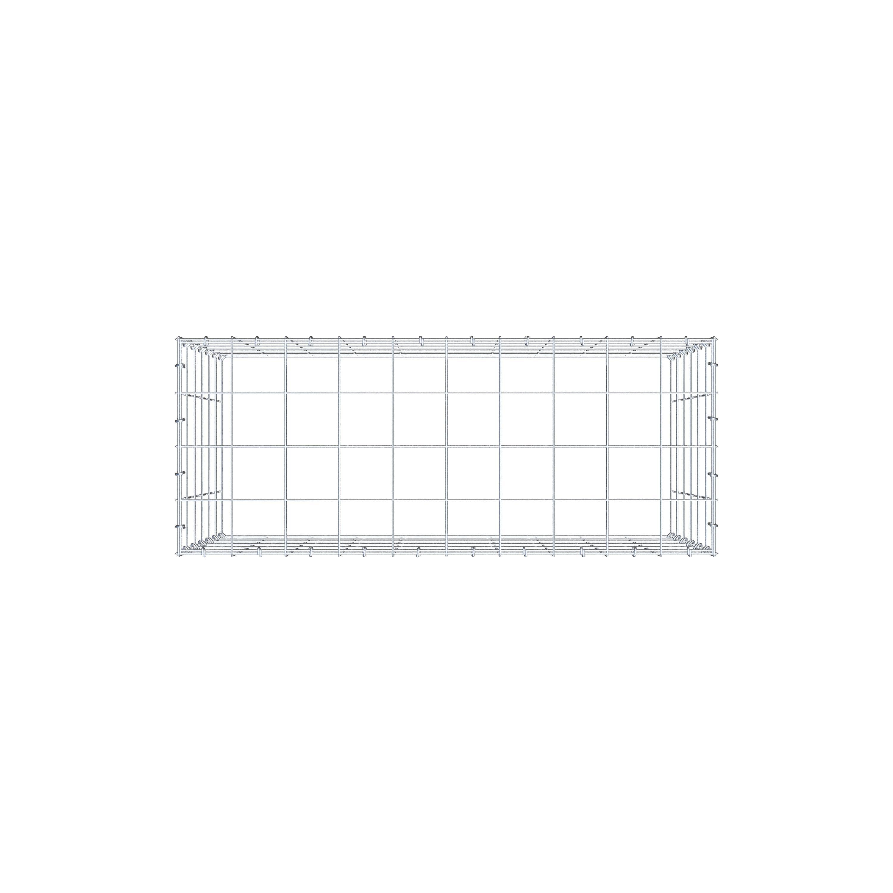 Monteret gabion type 3 100 cm x 60 cm x 40 cm (L x H x D), maskestørrelse 10 cm x 10 cm, C-ring