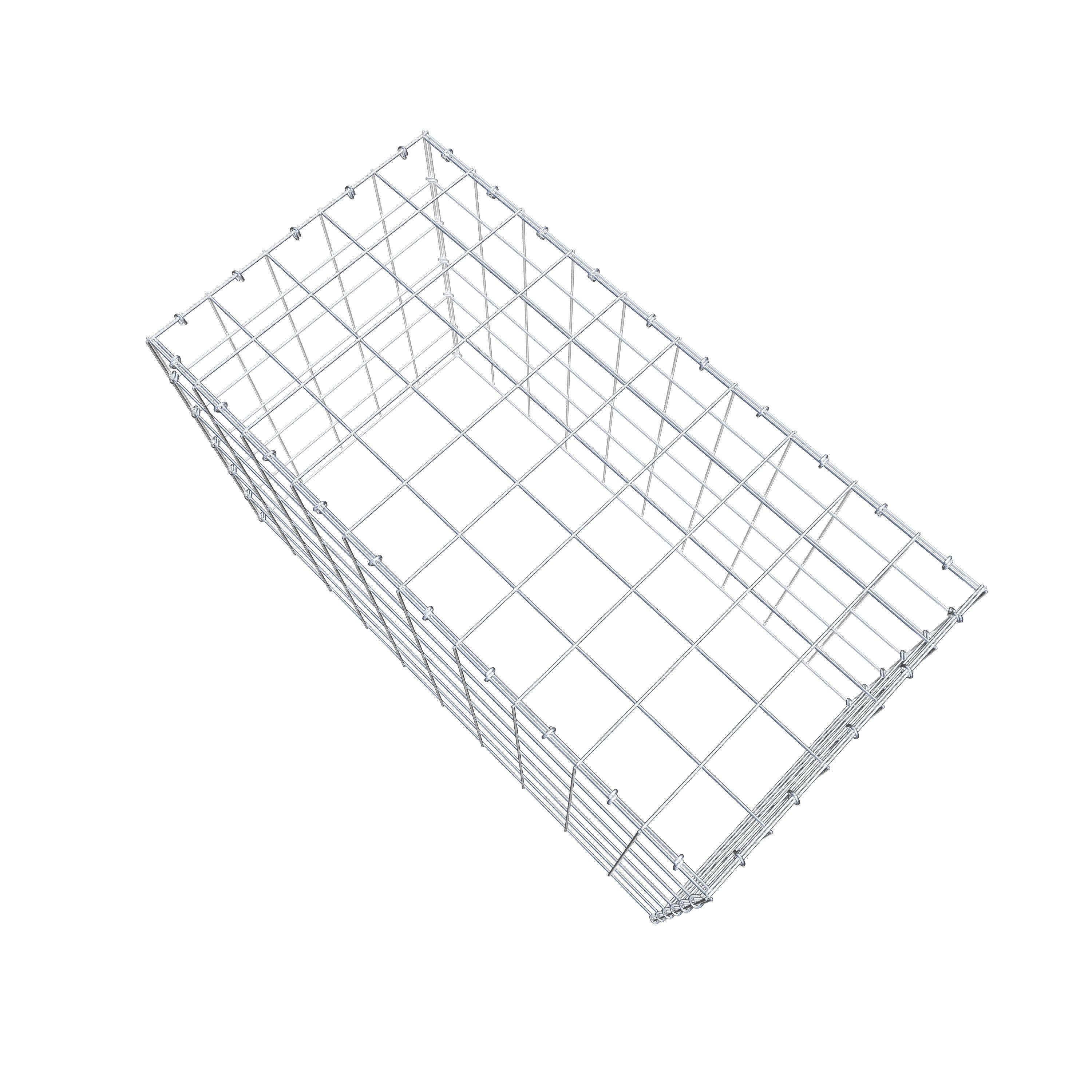 Mounted gabion type 3 100 cm x 60 cm x 50 cm (L x H x D), mesh size 10 cm x 10 cm, C-ring