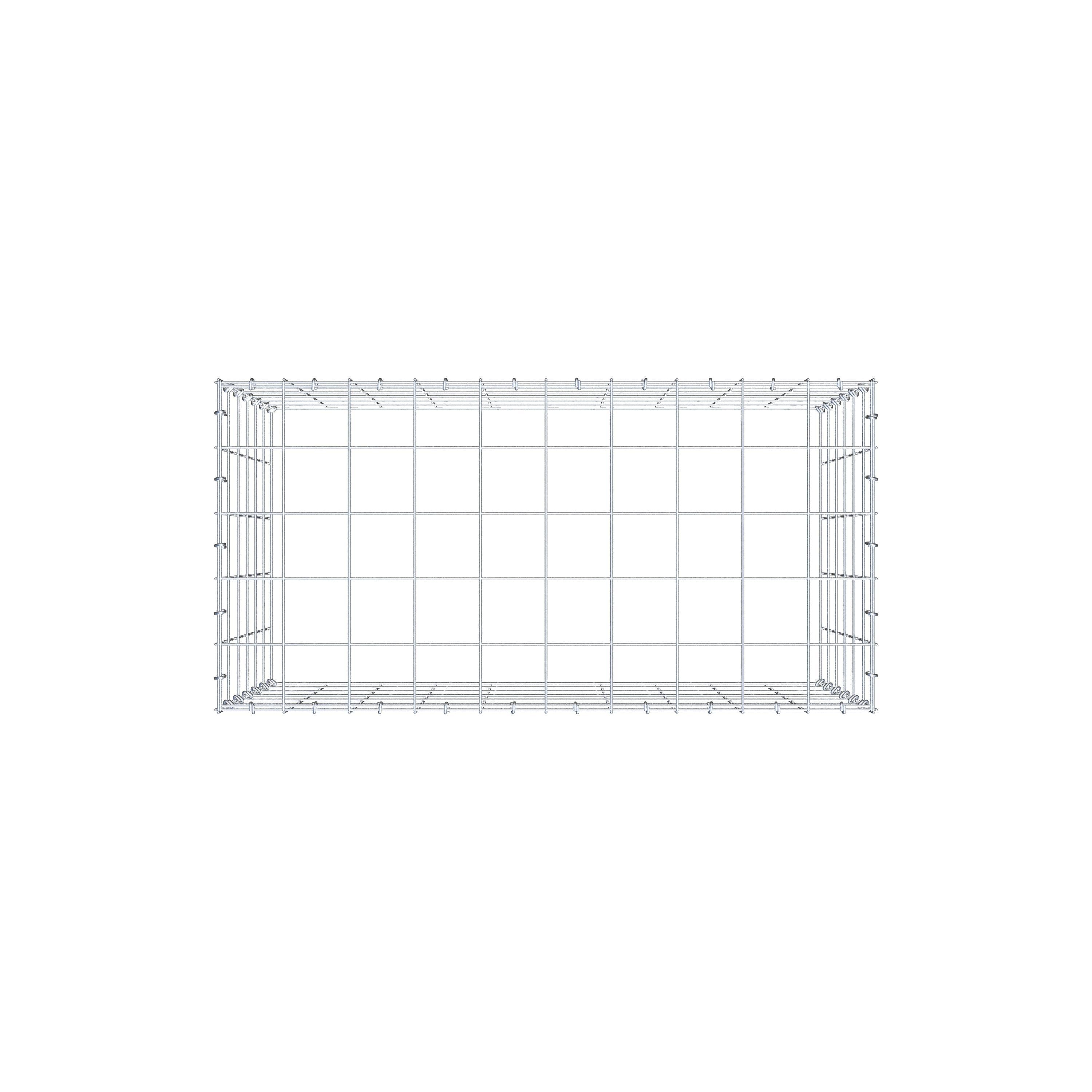 Mounted gabion type 3 100 cm x 60 cm x 50 cm (L x H x D), mesh size 10 cm x 10 cm, C-ring