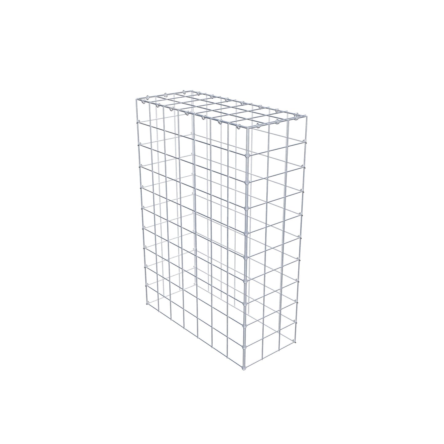 Typ 3 påbyggnadsgabion 100 cm x 70 cm x 30 cm (L x H x D), maskstorlek 10 cm x 10 cm, C-ring