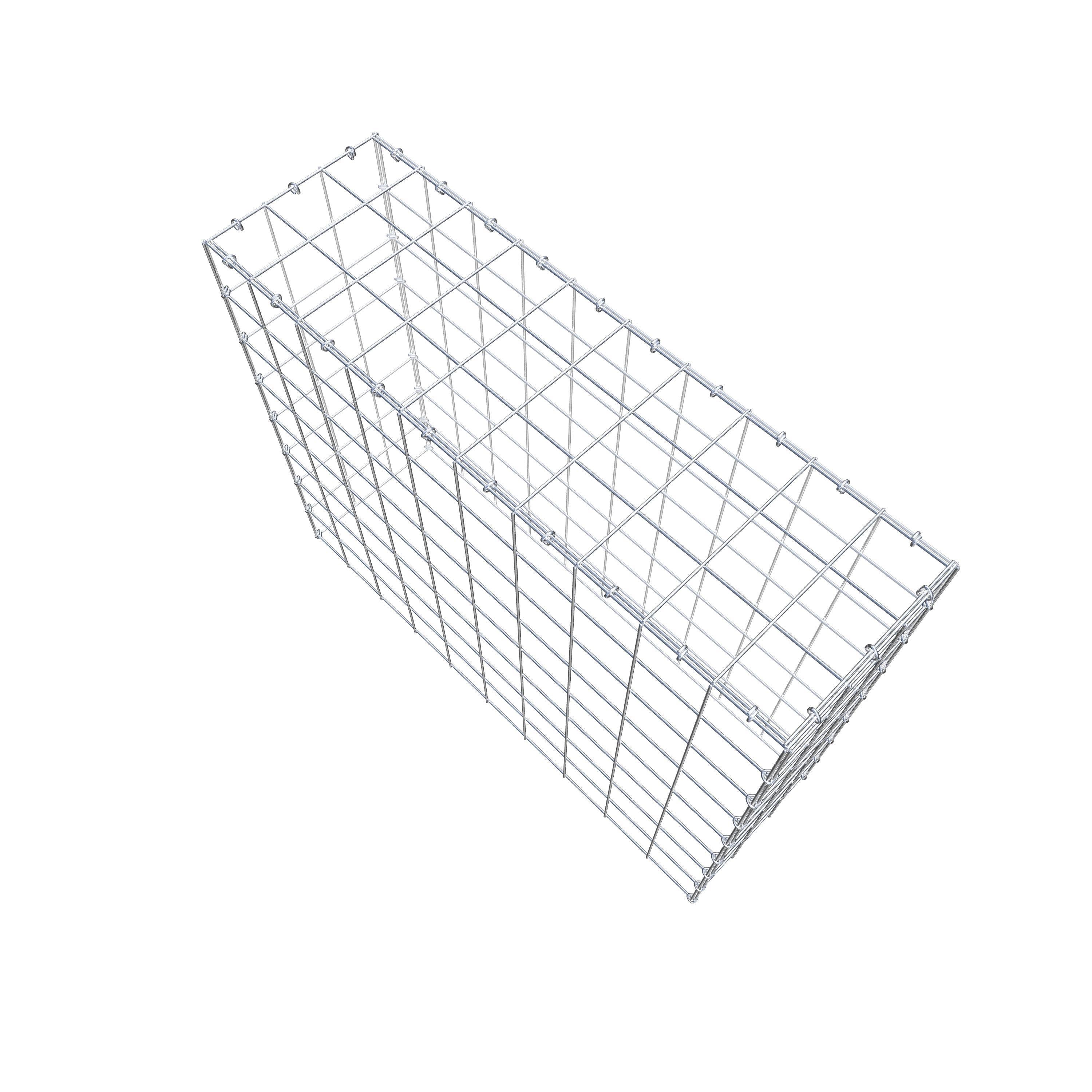 Monteret gabion type 3 100 cm x 80 cm x 30 cm (L x H x D), maskestørrelse 10 cm x 10 cm, C-ring