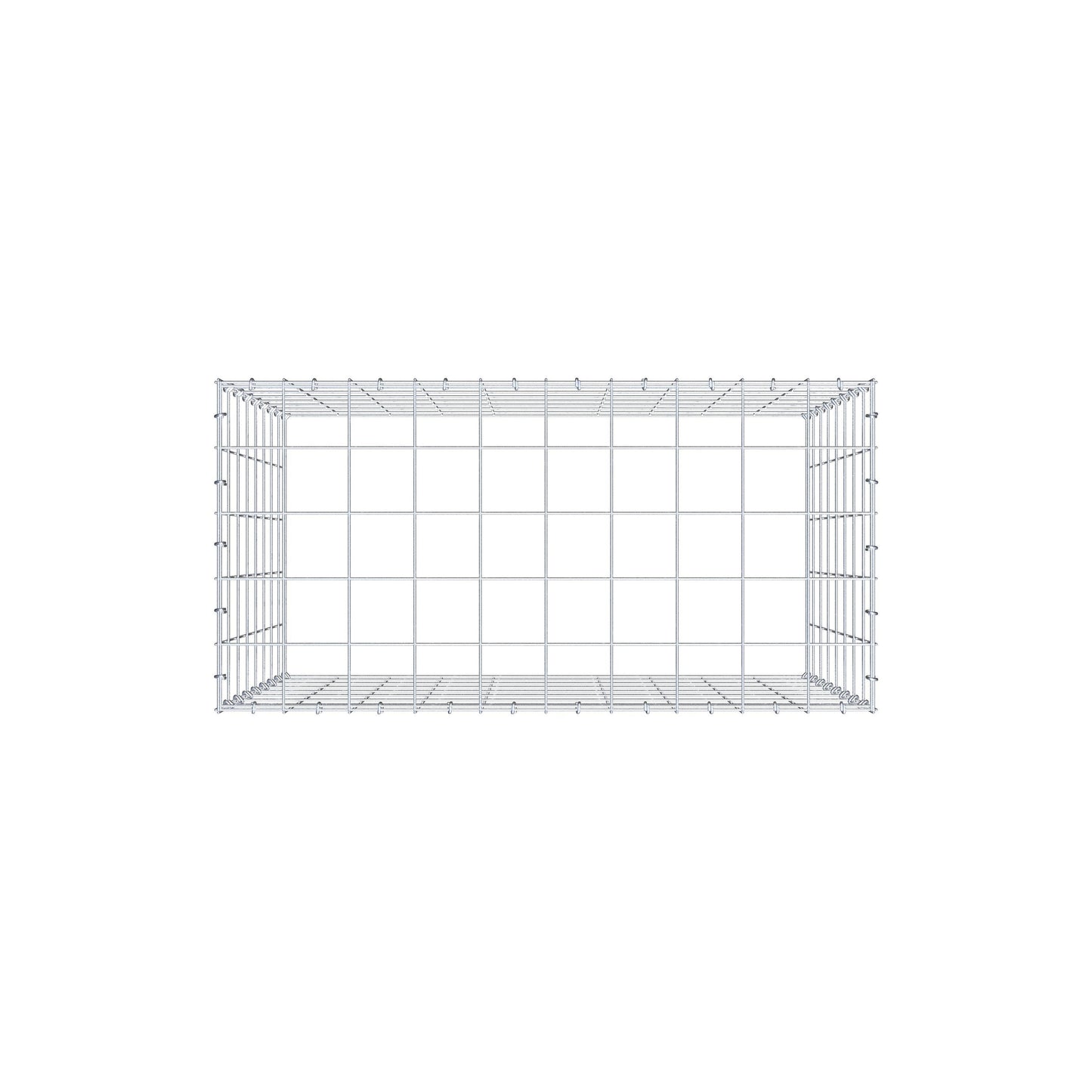 Typ 3 påbyggnadsgabion 100 cm x 80 cm x 50 cm (L x H x D), maskstorlek 10 cm x 10 cm, C-ring