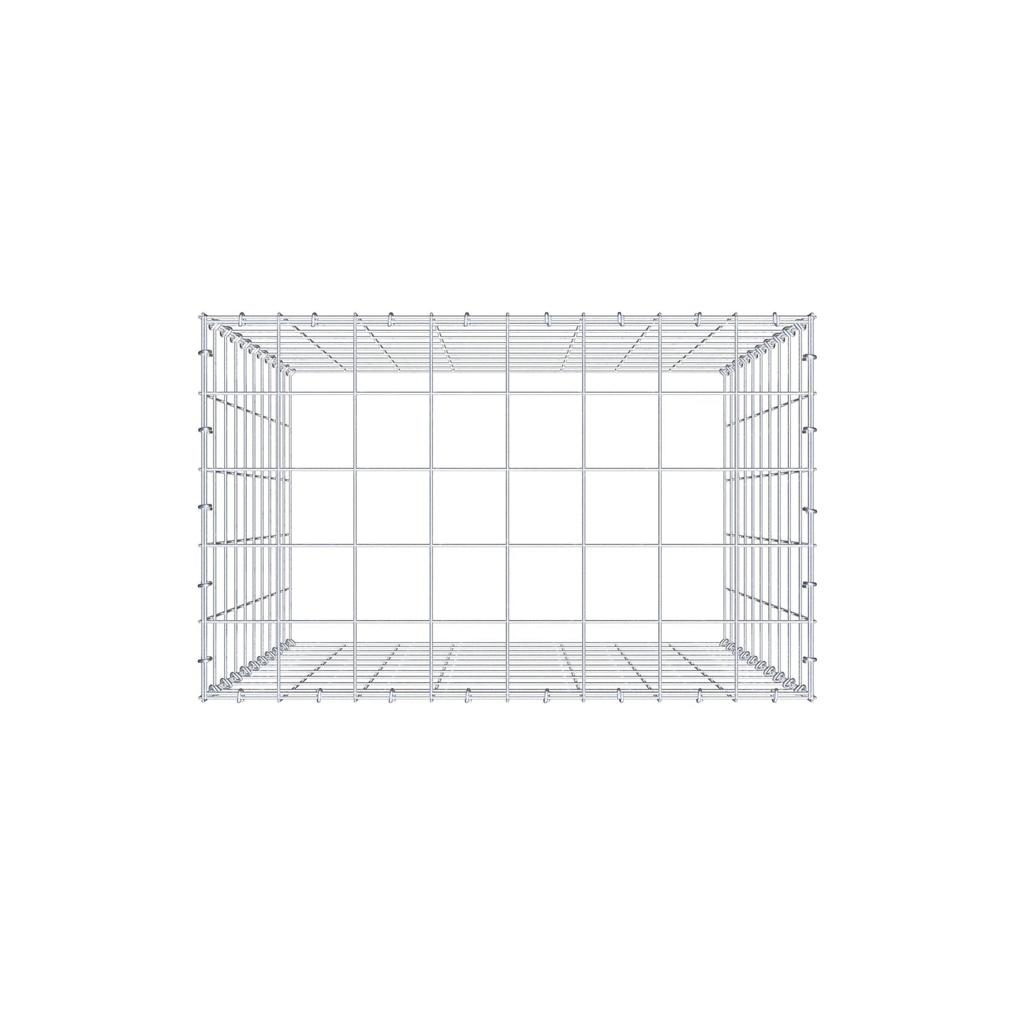 Typ 3 påbyggnadsgabion 100 cm x 80 cm x 50 cm (L x H x D), maskstorlek 10 cm x 10 cm, C-ring