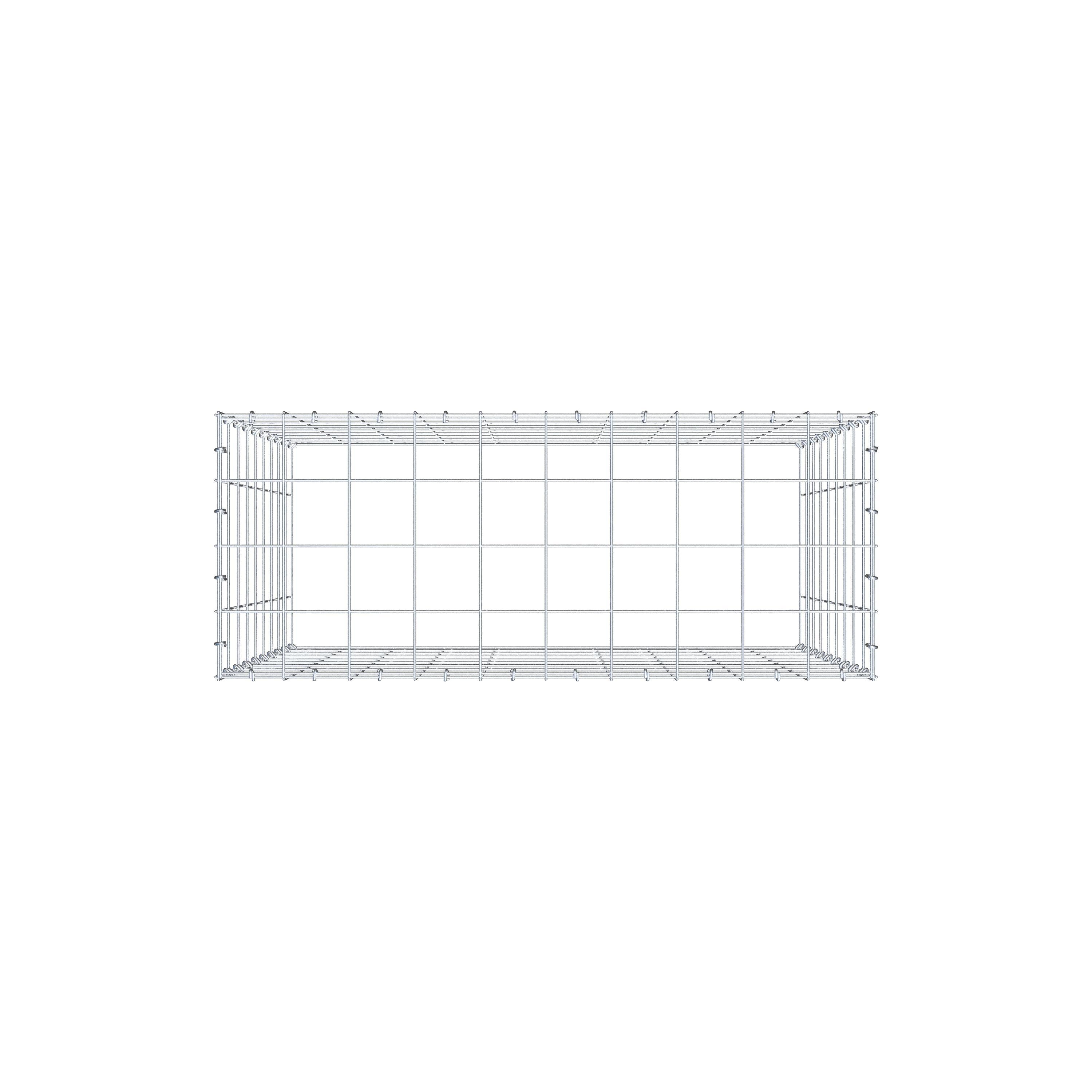 Anbaugabione Typ 3 100 cm x 90 cm x 40 cm (L x H x T), Maschenweite 10 cm x 10 cm, C-Ring