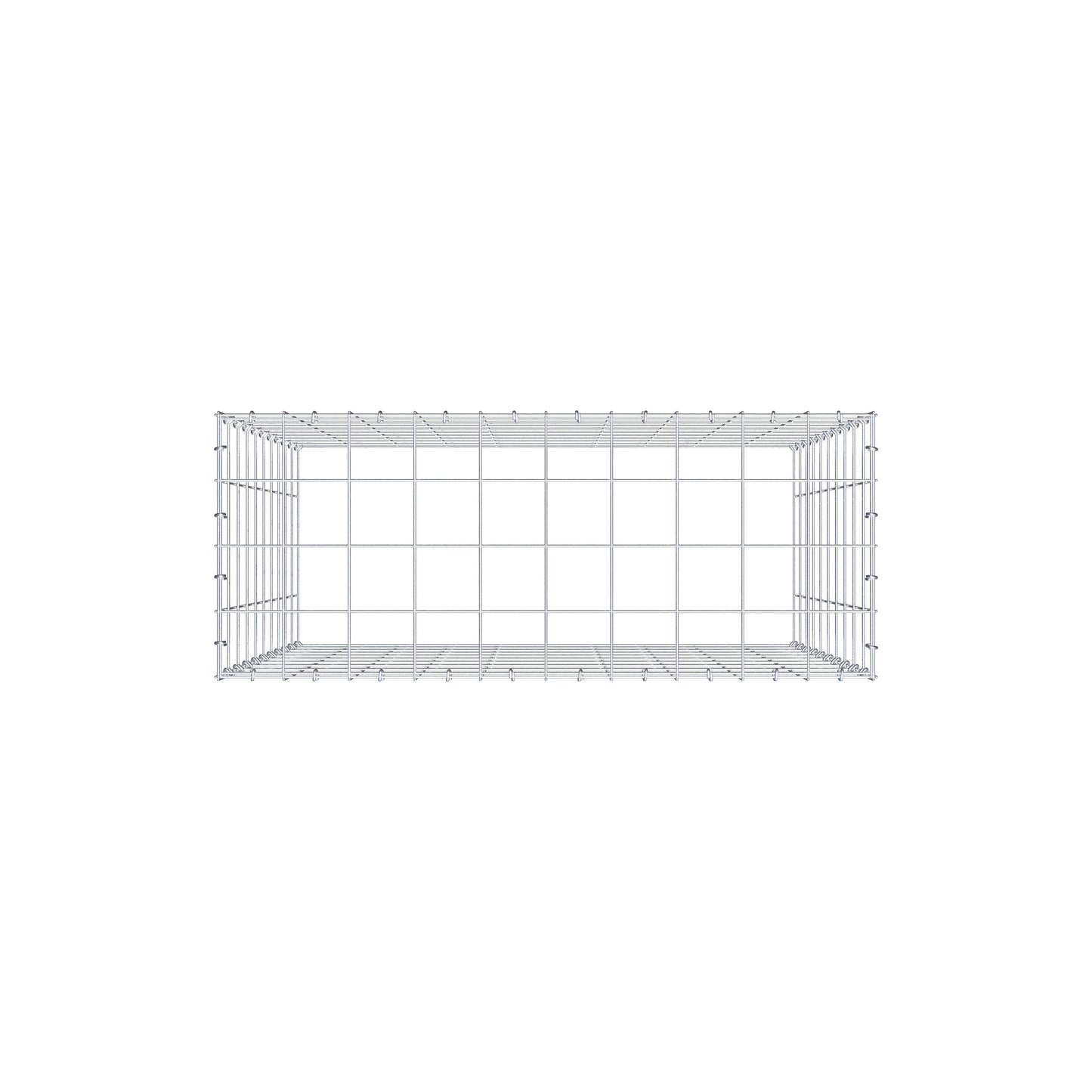 Mounted gabion type 3 100 cm x 100 cm x 40 cm (L x H x D), mesh size 10 cm x 10 cm, C-ring
