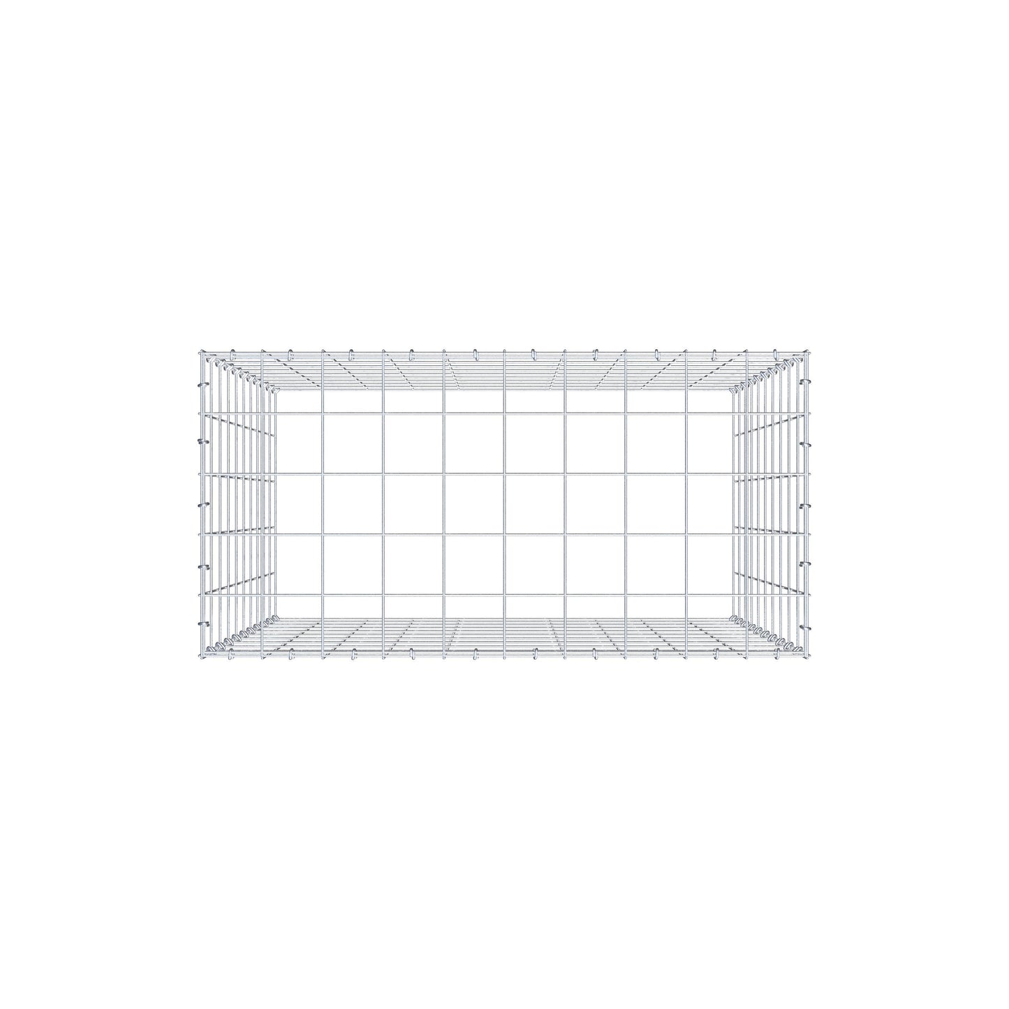 Mounted gabion type 3 100 cm x 100 cm x 50 cm (L x H x D), mesh size 10 cm x 10 cm, C-ring