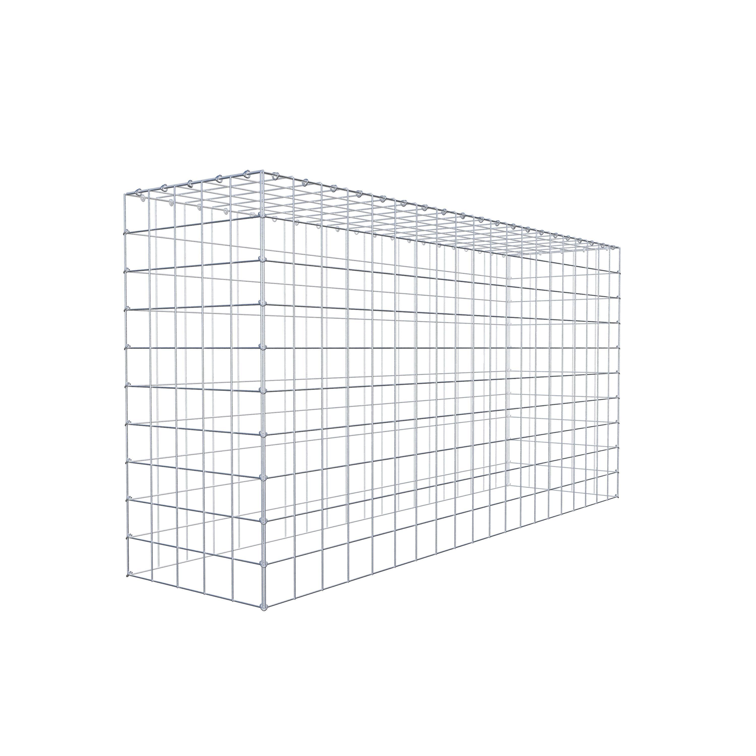 Monteret gabion type 3 200 cm x 100 cm x 50 cm (L x H x D), maskestørrelse 10 cm x 10 cm, C-ring