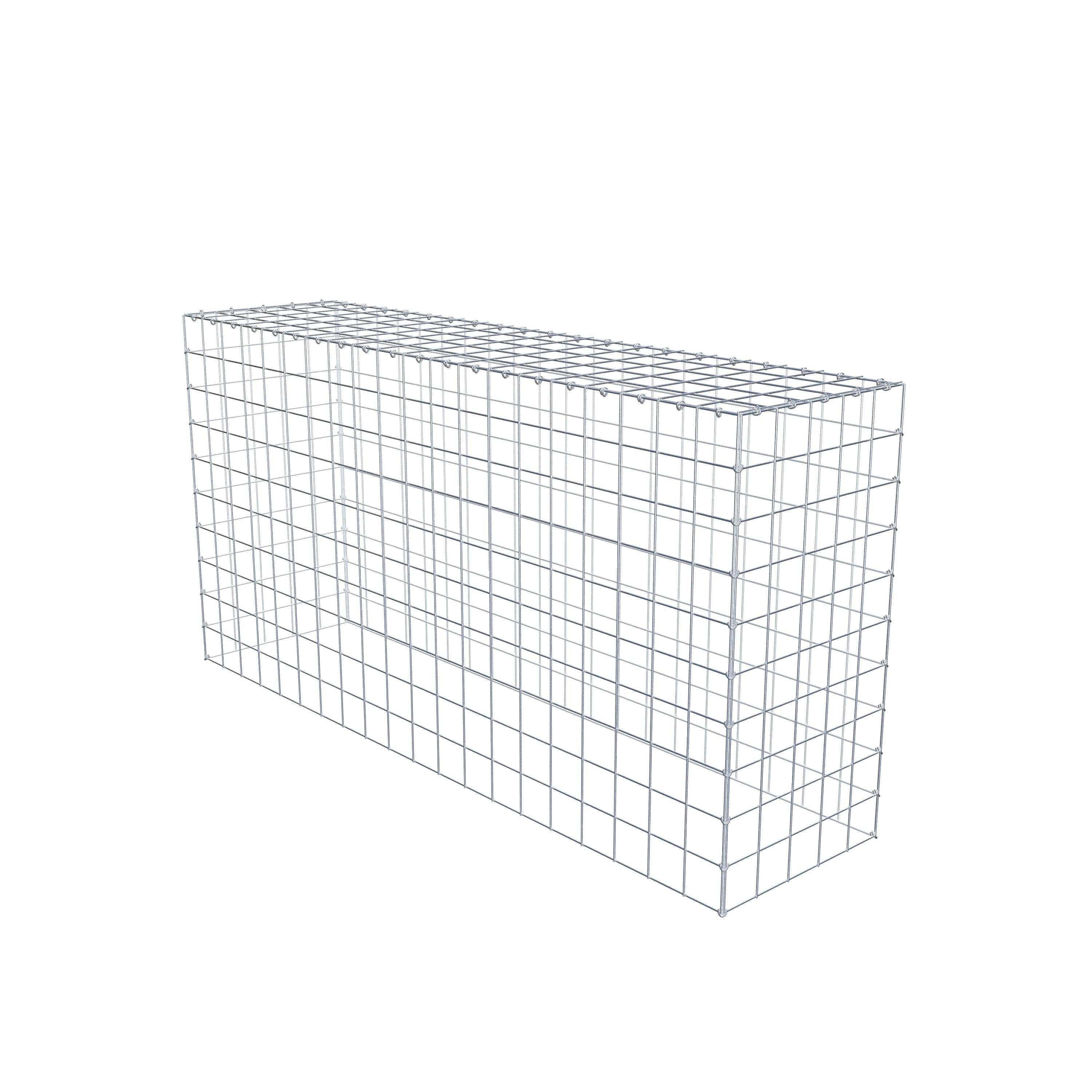 Monteret gabion type 3 200 cm x 100 cm x 50 cm (L x H x D), maskestørrelse 10 cm x 10 cm, C-ring