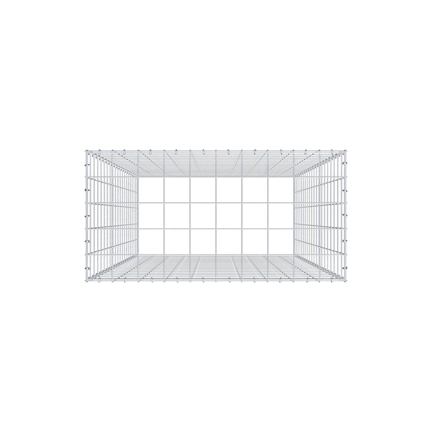 Fourche rapportée type 3 200 cm x 100 cm x 50 cm (L x H x P), mailles 10 cm x 10 cm, anneau en C