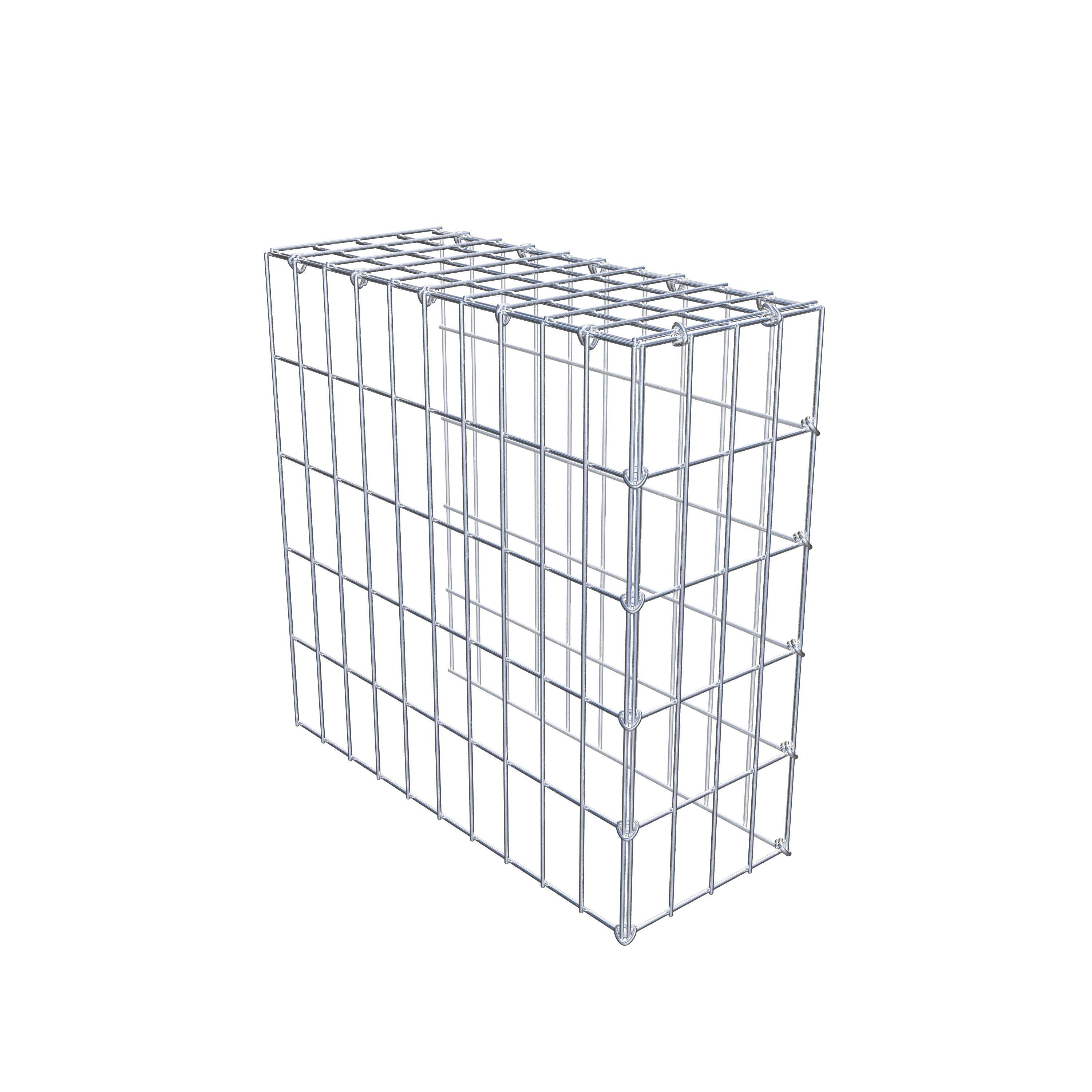 Monteret gabion type 4 50 cm x 50 cm x 20 cm (L x H x D), maskestørrelse 5 cm x 10 cm, C-ring