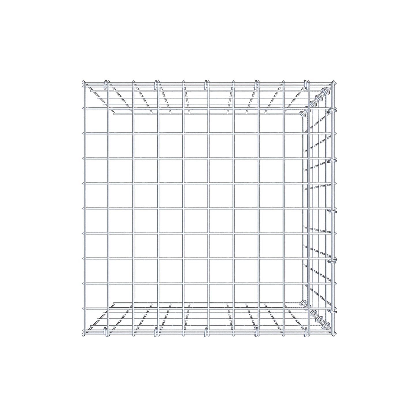 Monteret gabion type 4 50 cm x 50 cm x 50 cm (L x H x D), maskestørrelse 5 cm x 10 cm, C-ring