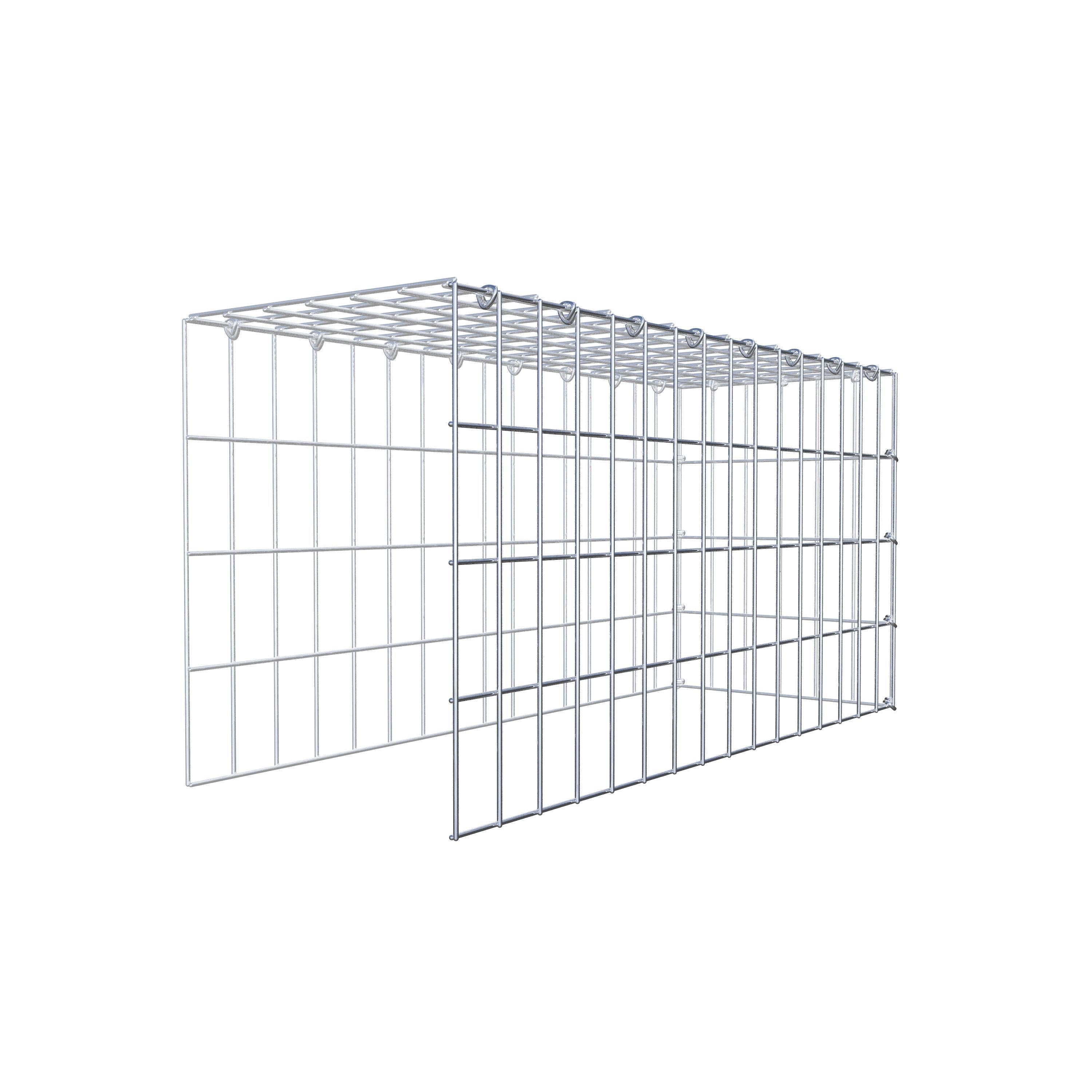 Monteret gabion type 4 80 cm x 40 cm x 30 cm (L x H x D), maskestørrelse 5 cm x 10 cm, C-ring