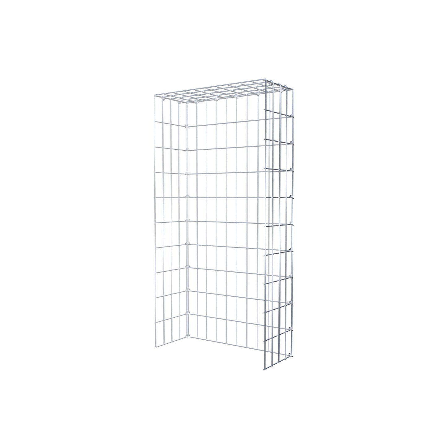 Monteret gabion type 4 100 cm x 20 cm x 50 cm (L x H x D), maskestørrelse 5 cm x 10 cm, C-ring