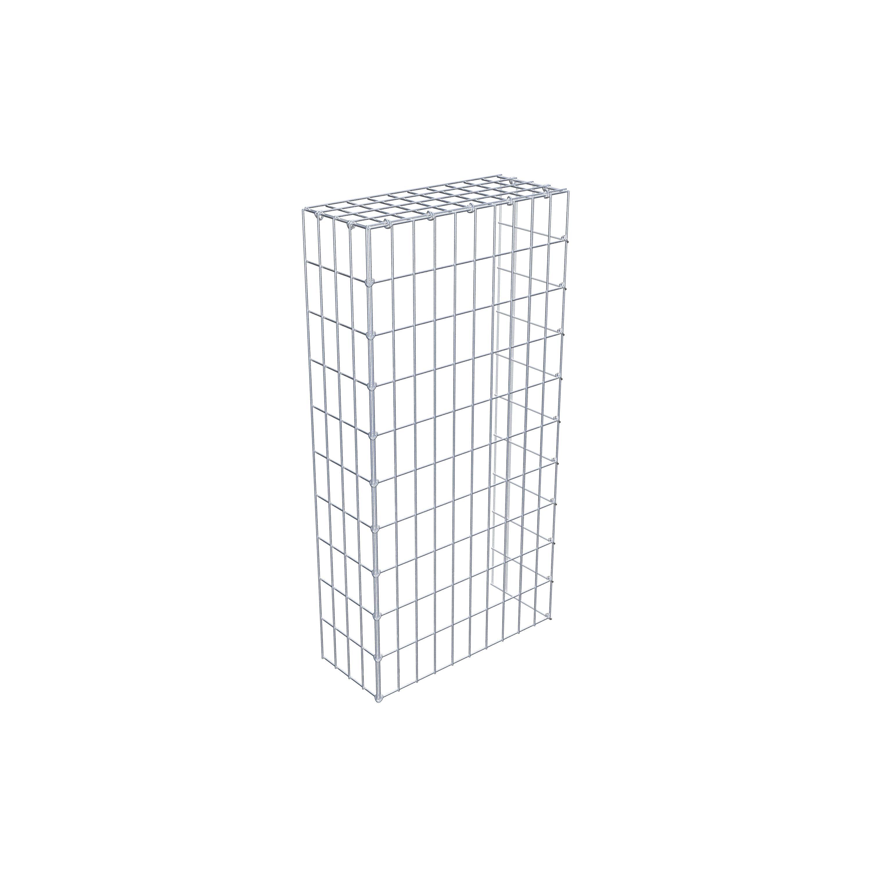 Monteret gabion type 4 100 cm x 20 cm x 50 cm (L x H x D), maskestørrelse 5 cm x 10 cm, C-ring