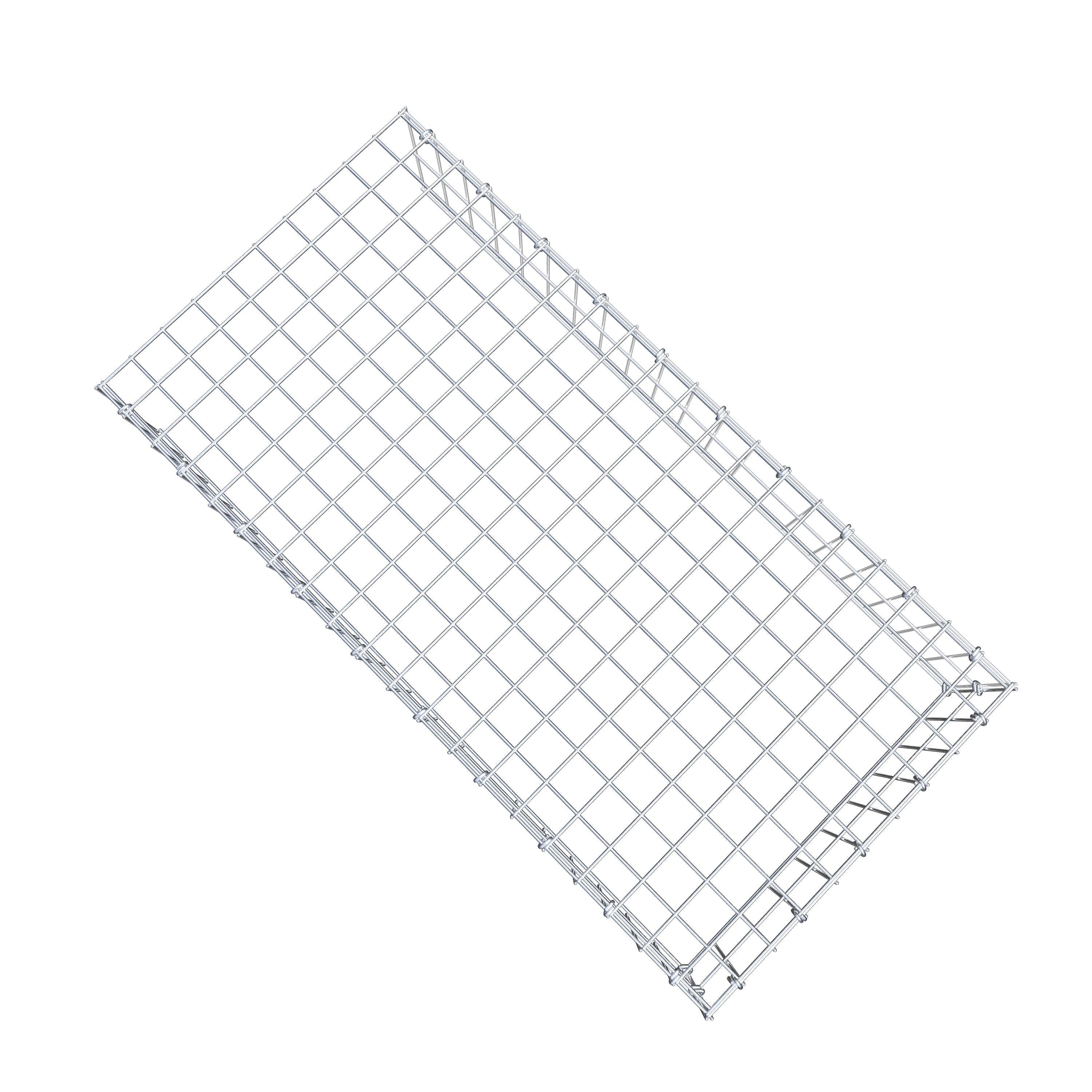 Monteret gabion type 4 100 cm x 20 cm x 50 cm (L x H x D), maskestørrelse 5 cm x 10 cm, C-ring