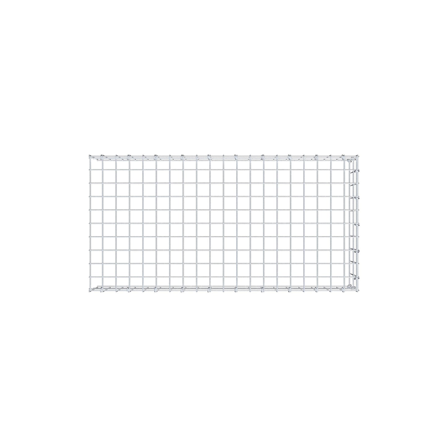 Monteret gabion type 4 100 cm x 20 cm x 50 cm (L x H x D), maskestørrelse 5 cm x 10 cm, C-ring