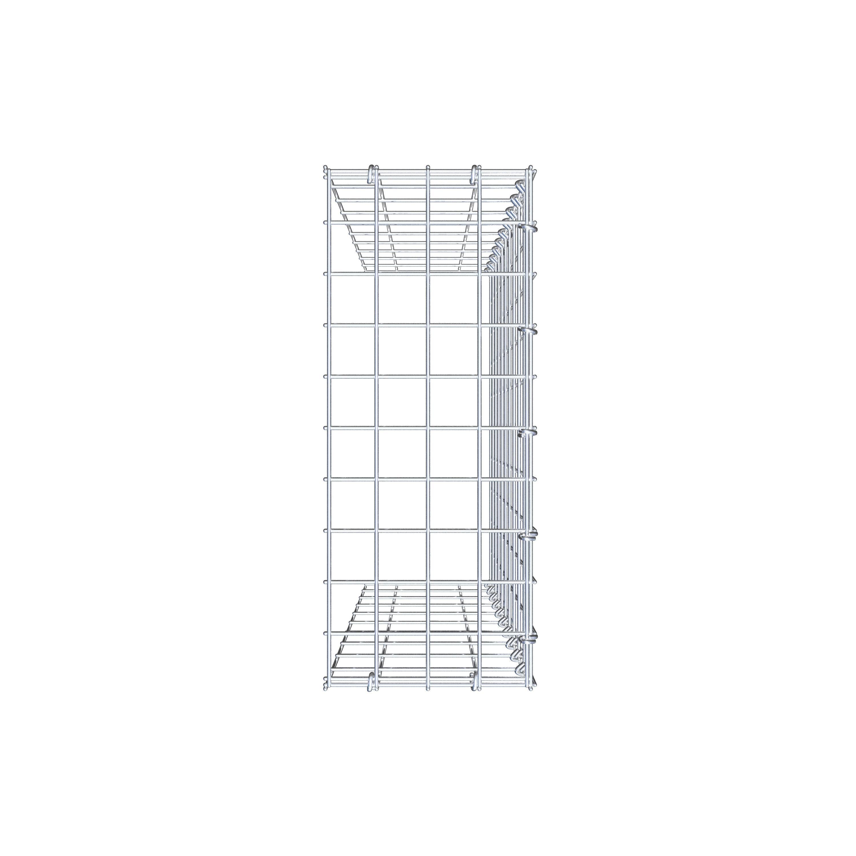 Monteret gabion type 4 100 cm x 20 cm x 50 cm (L x H x D), maskestørrelse 5 cm x 10 cm, C-ring