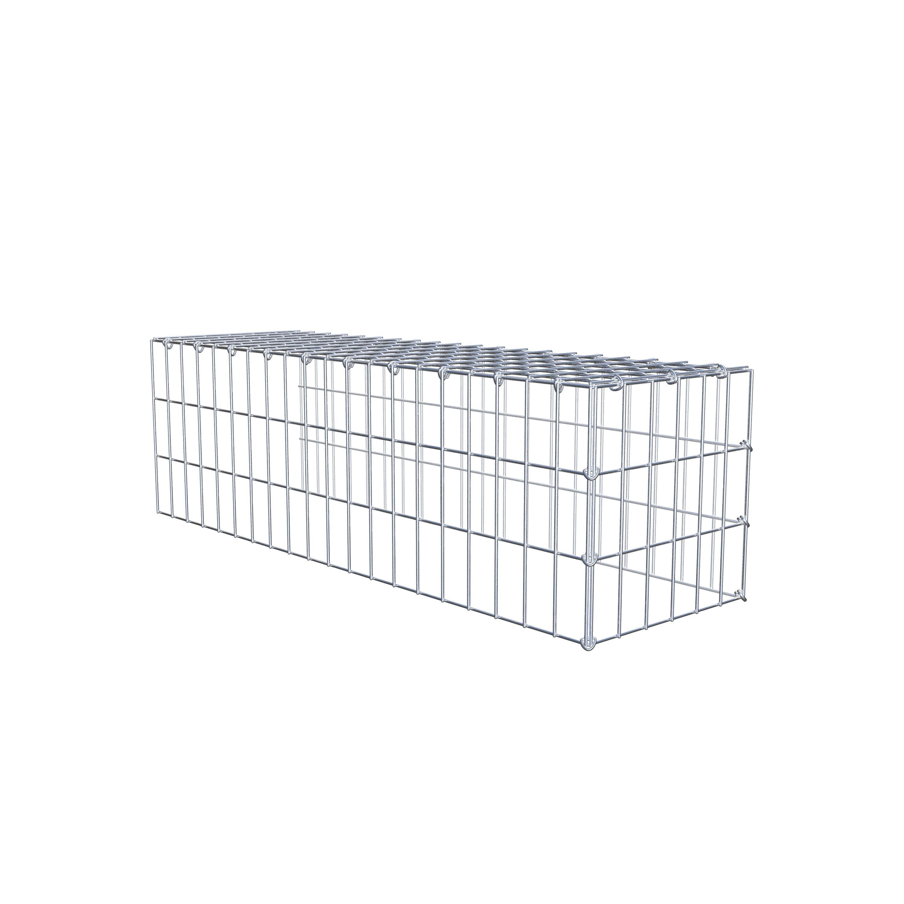 Monteret gabion type 4 100 cm x 30 cm x 30 cm (L x H x D), maskestørrelse 5 cm x 10 cm, C-ring