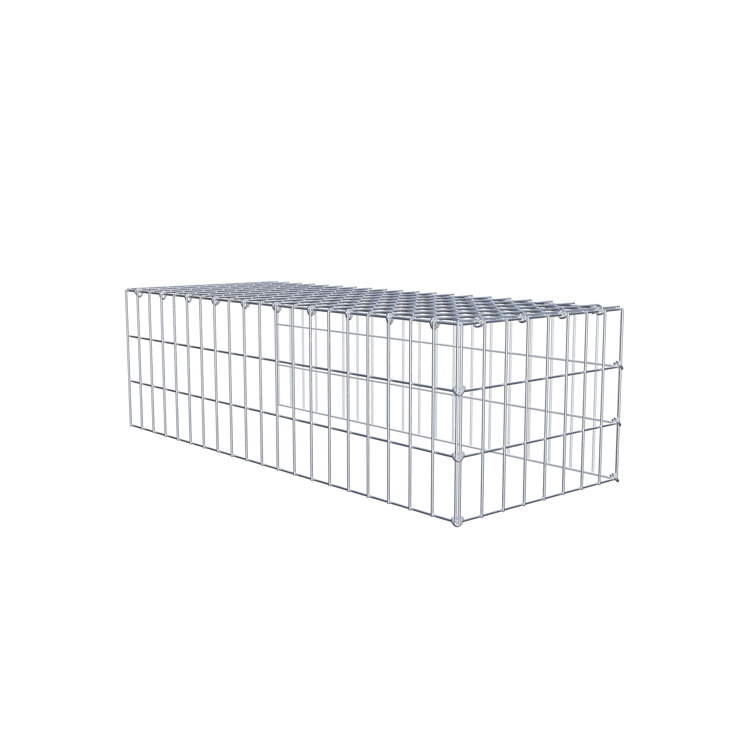 Monteret gabion type 4 100 cm x 30 cm x 40 cm (L x H x D), maskestørrelse 5 cm x 10 cm, C-ring