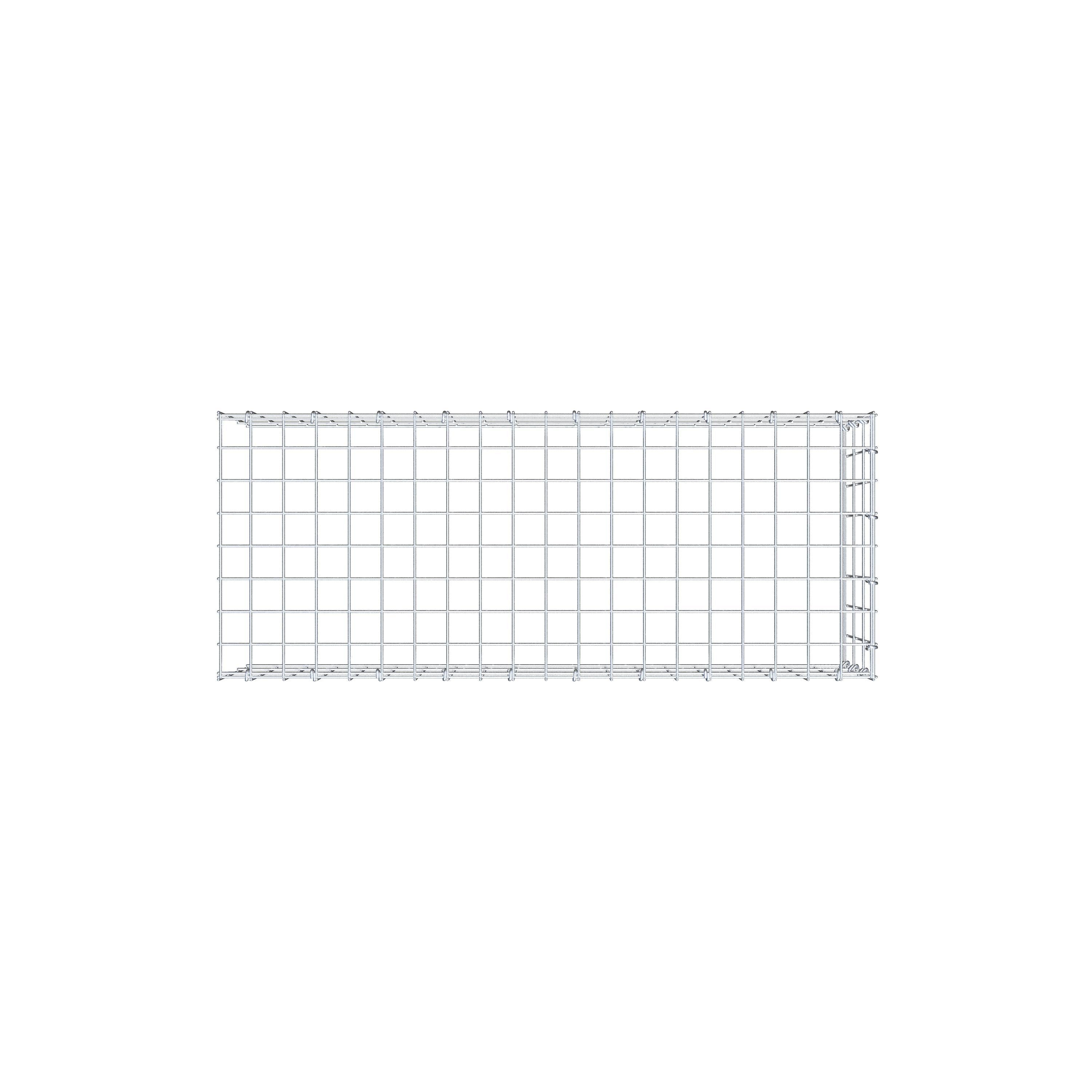 Monteret gabion type 4 100 cm x 30 cm x 40 cm (L x H x D), maskestørrelse 5 cm x 10 cm, C-ring